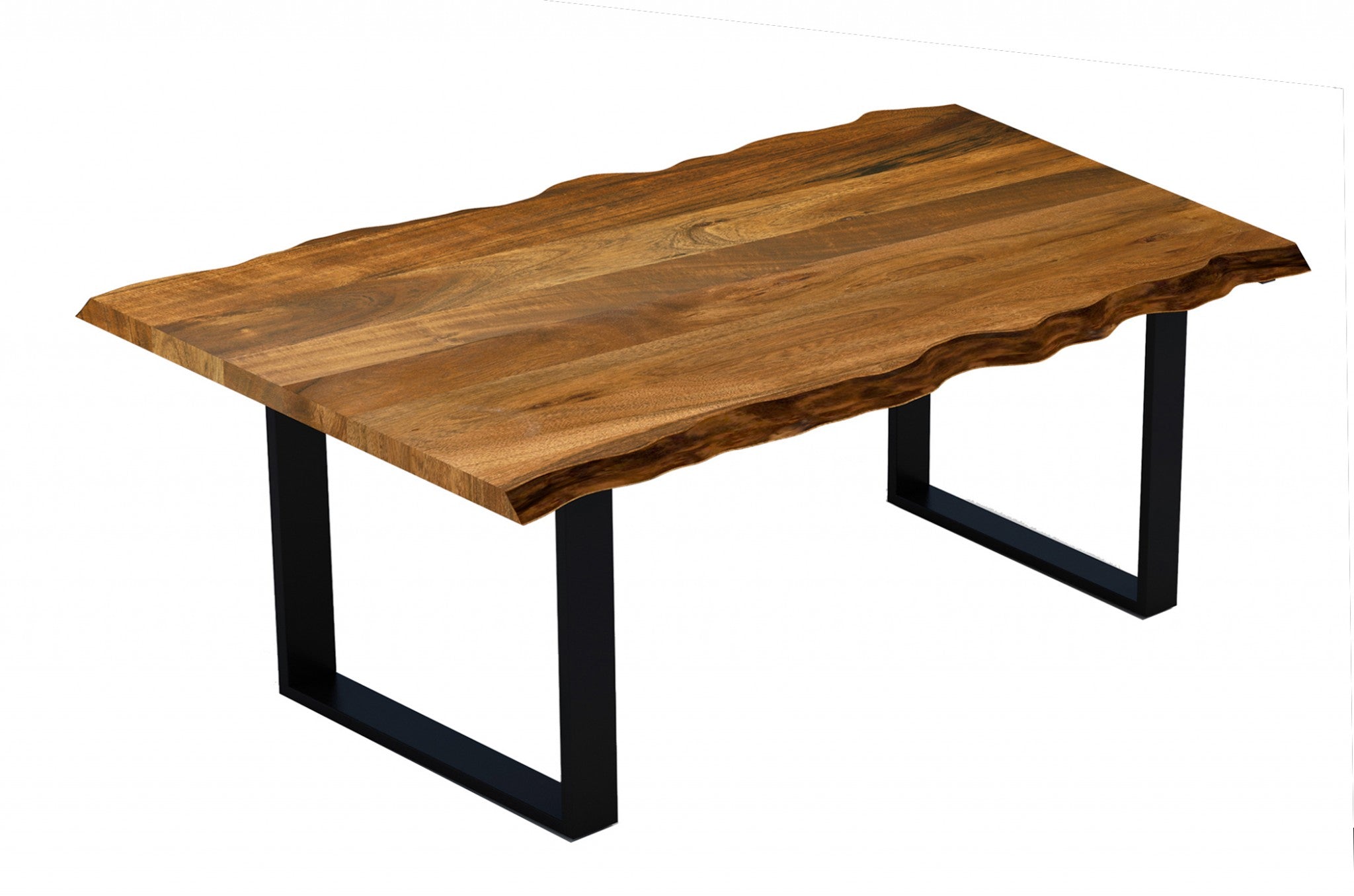  63" Modern Rustic Real Wood Live Edge Dining Table By Homeroots 