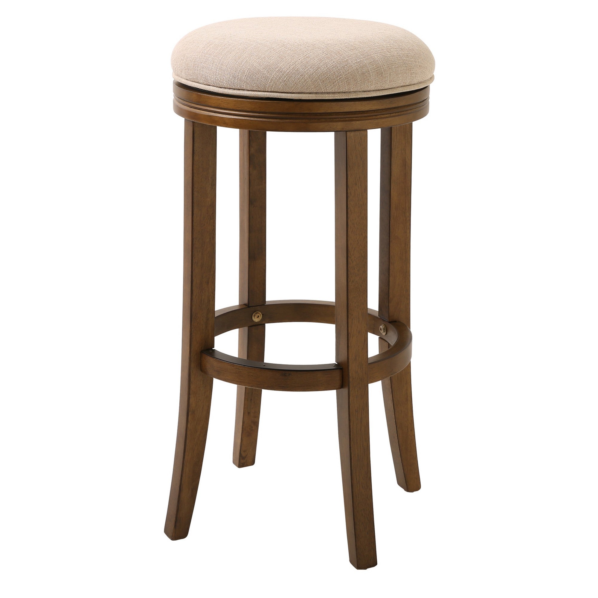  25" Honeysuckle Finished Solid Wood Frame With Cream Fabric Counter Stool By Homeroots 