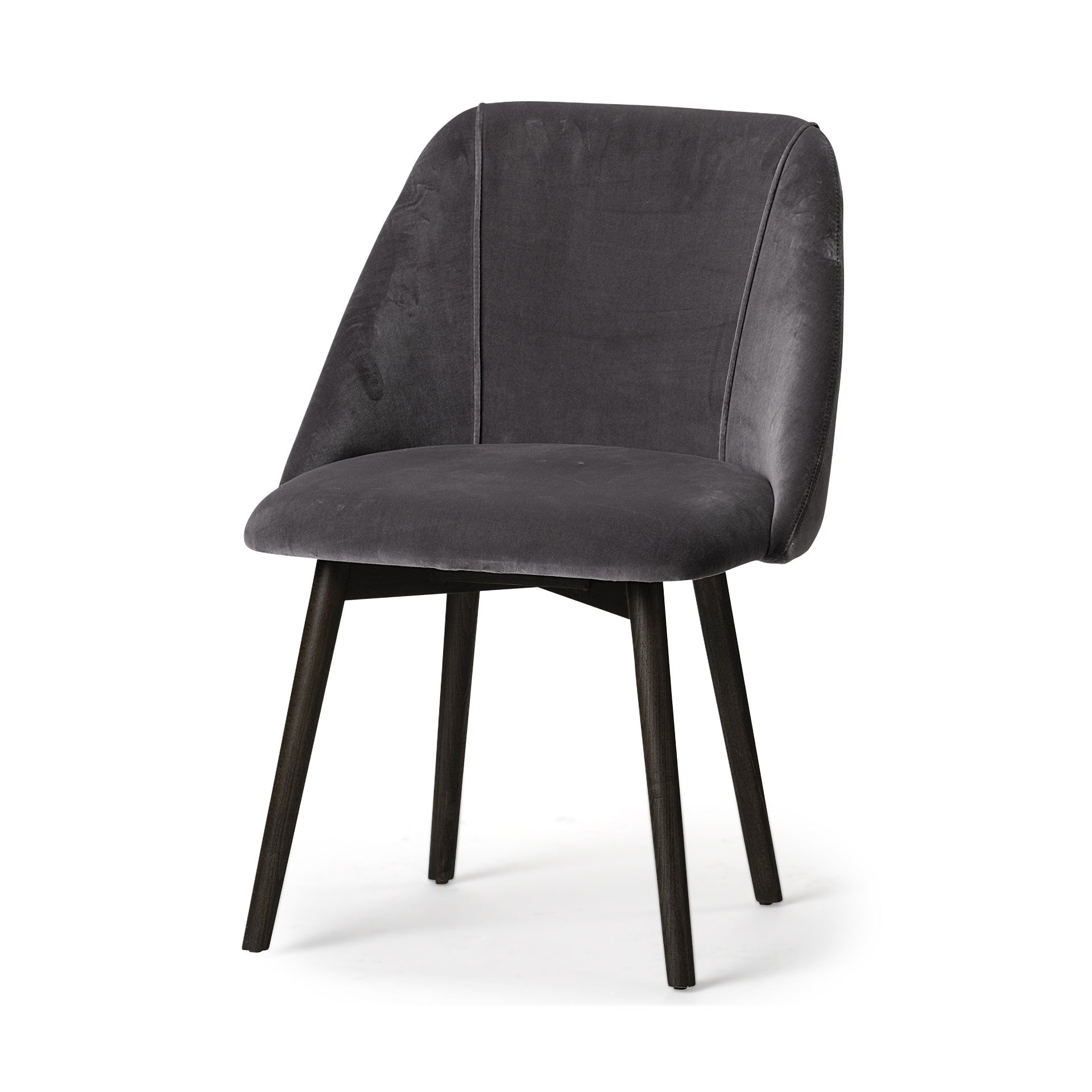  Grey Velvet Wrap With Black Wood Base Dining Chair By Homeroots 