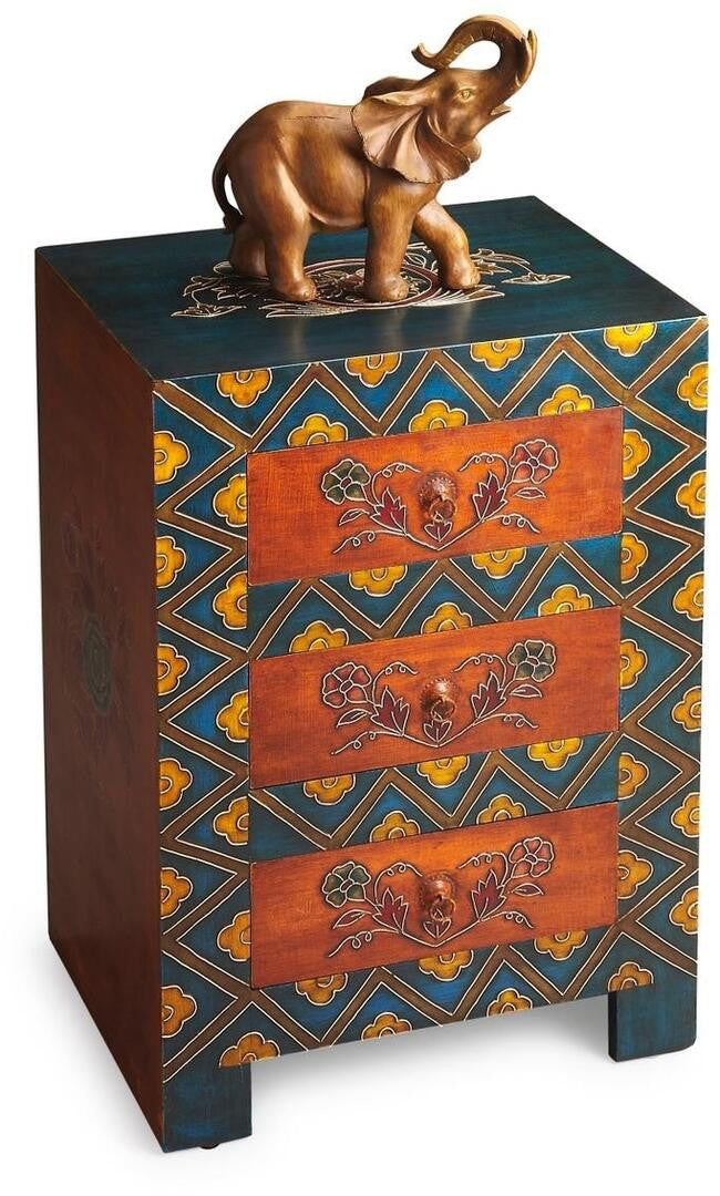  Stylish Hand Painted 3 Drawer Accent Cabinet By Homeroots 