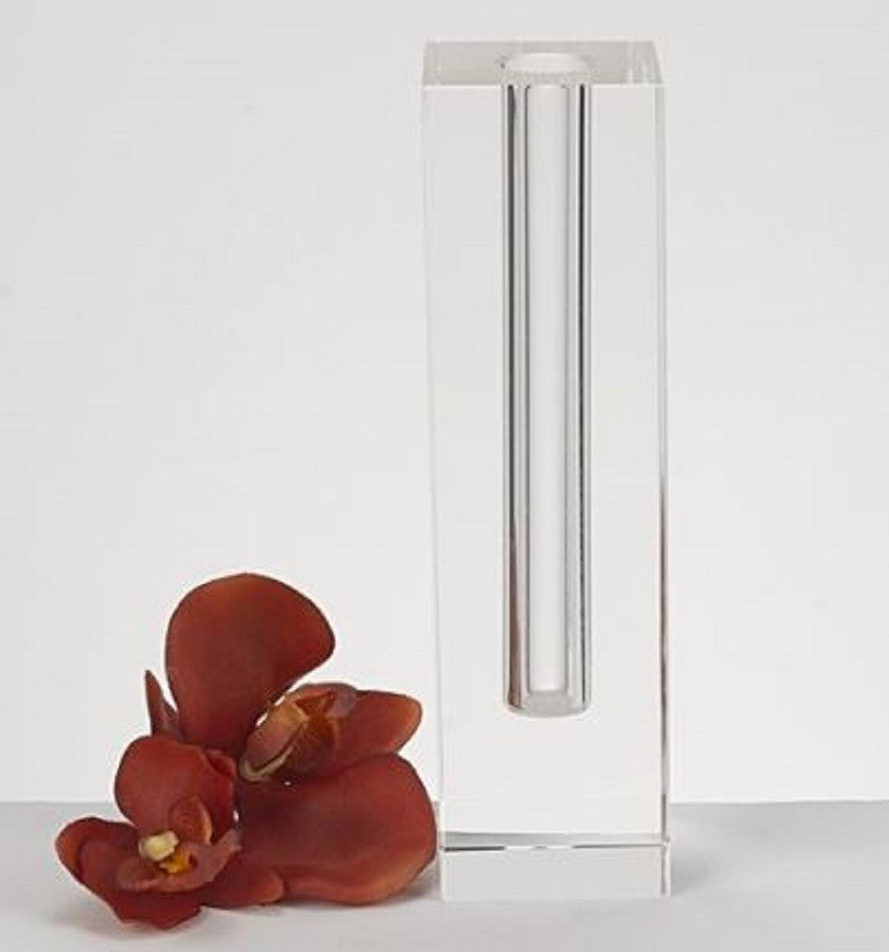  Modern Clear Tall Block Optical Crystal Vase By Homeroots 