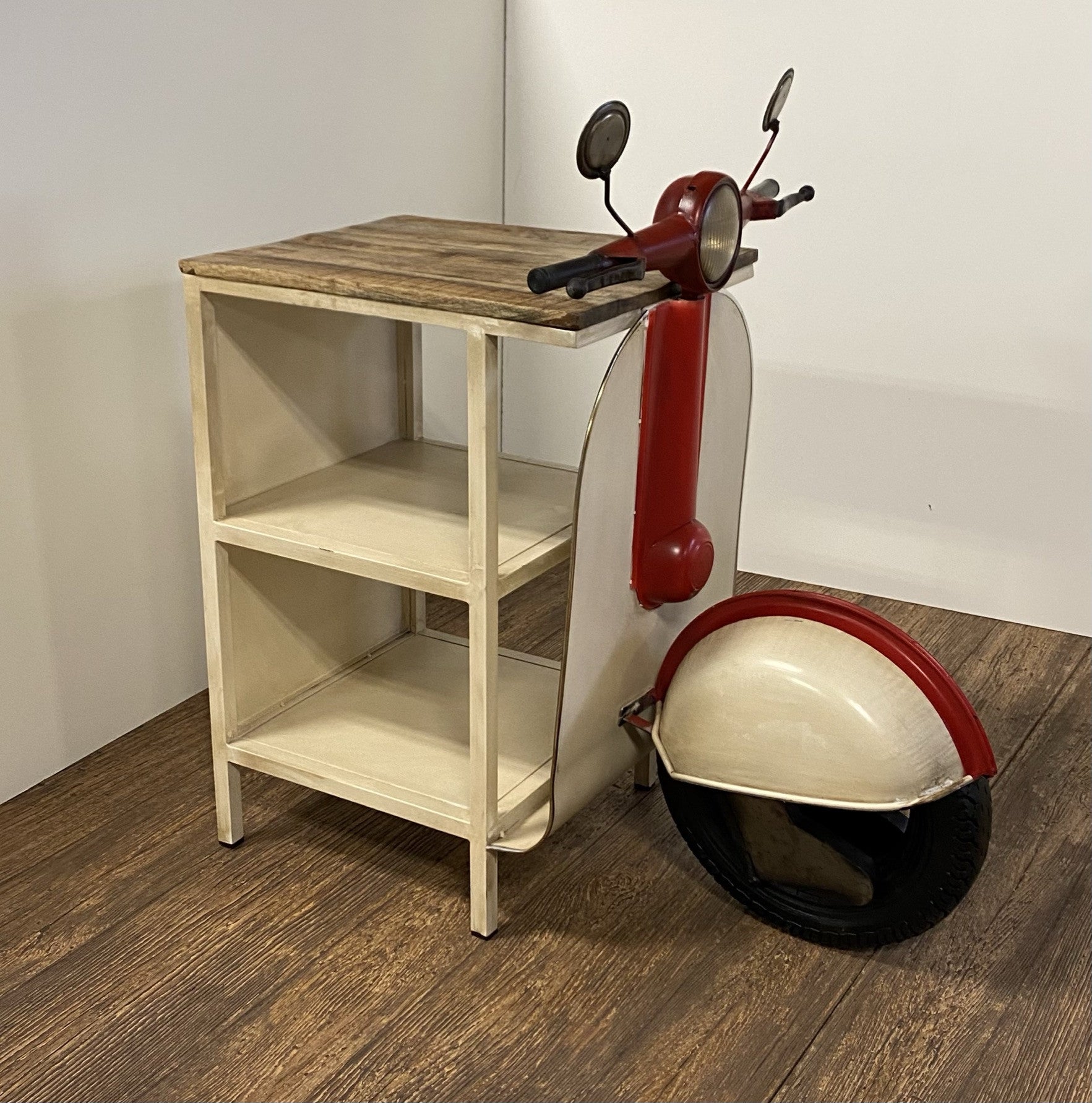  Rustic Red And Vanilla Scooter Cabinet By Homeroots 