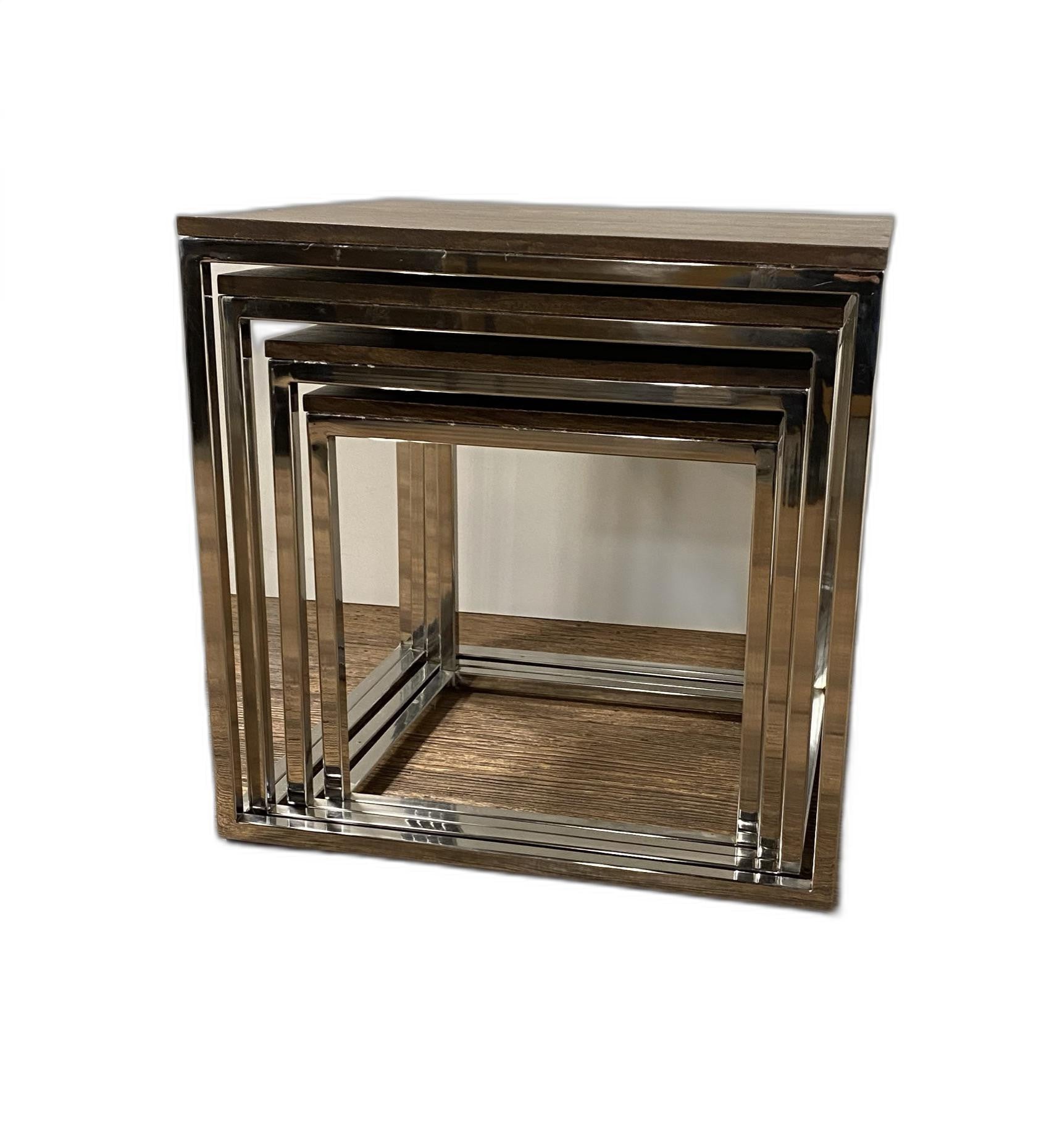  Set of 4 Modern Rustic Nesting Accent Tables By Homeroots 