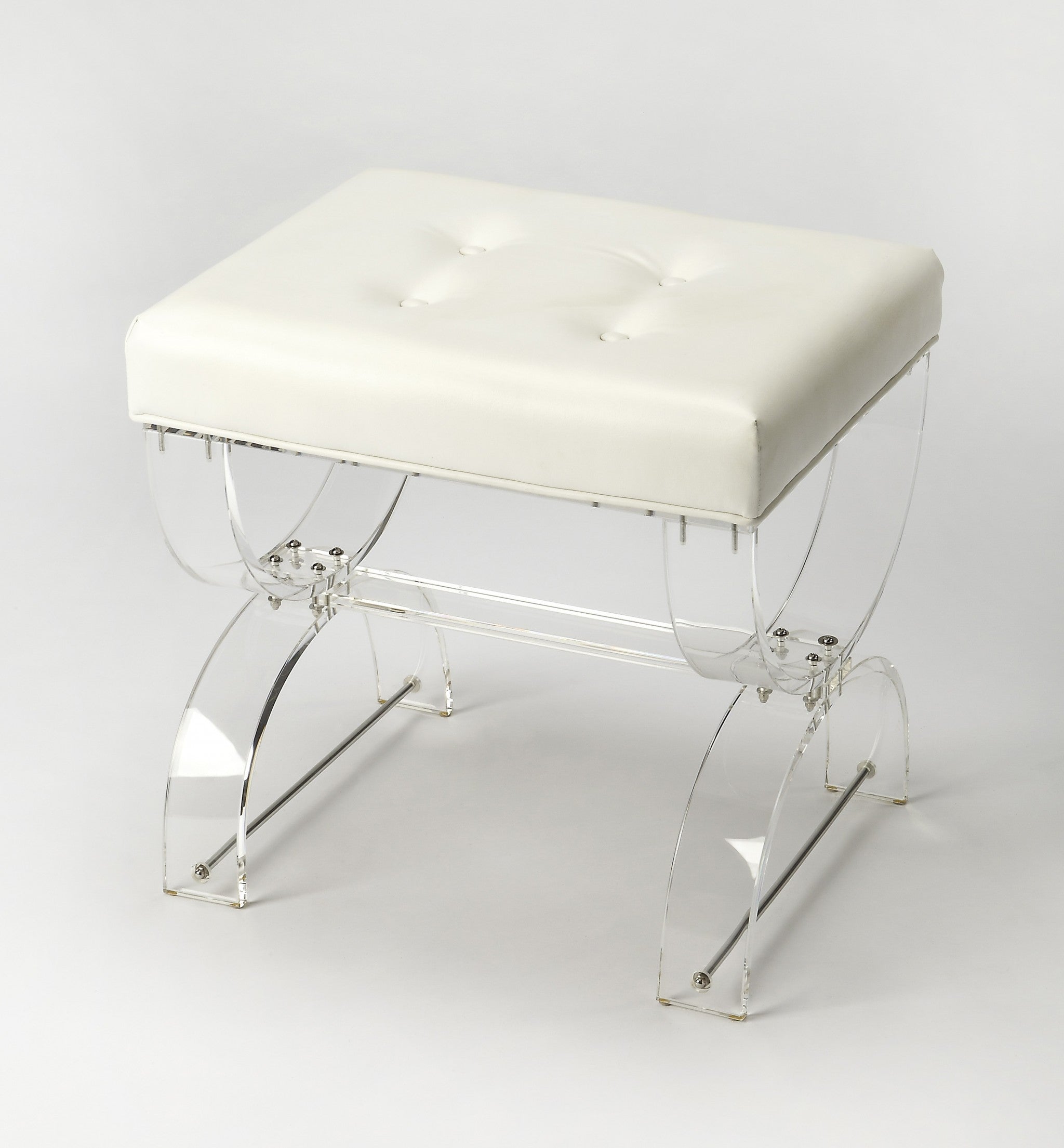  Chic Acrylic Tufted Vanity Stool By Homeroots 