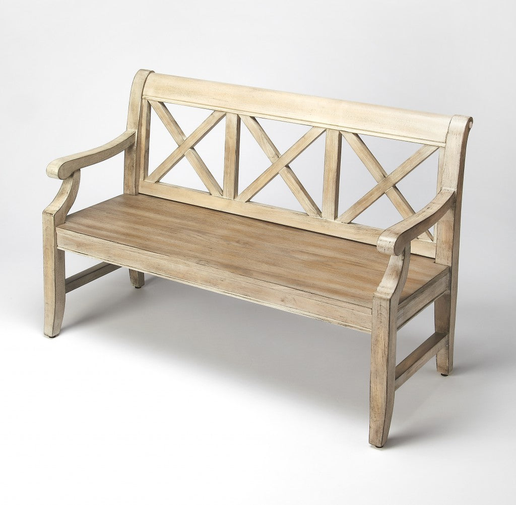  Gray Driftwood Finish Bench By Homeroots 