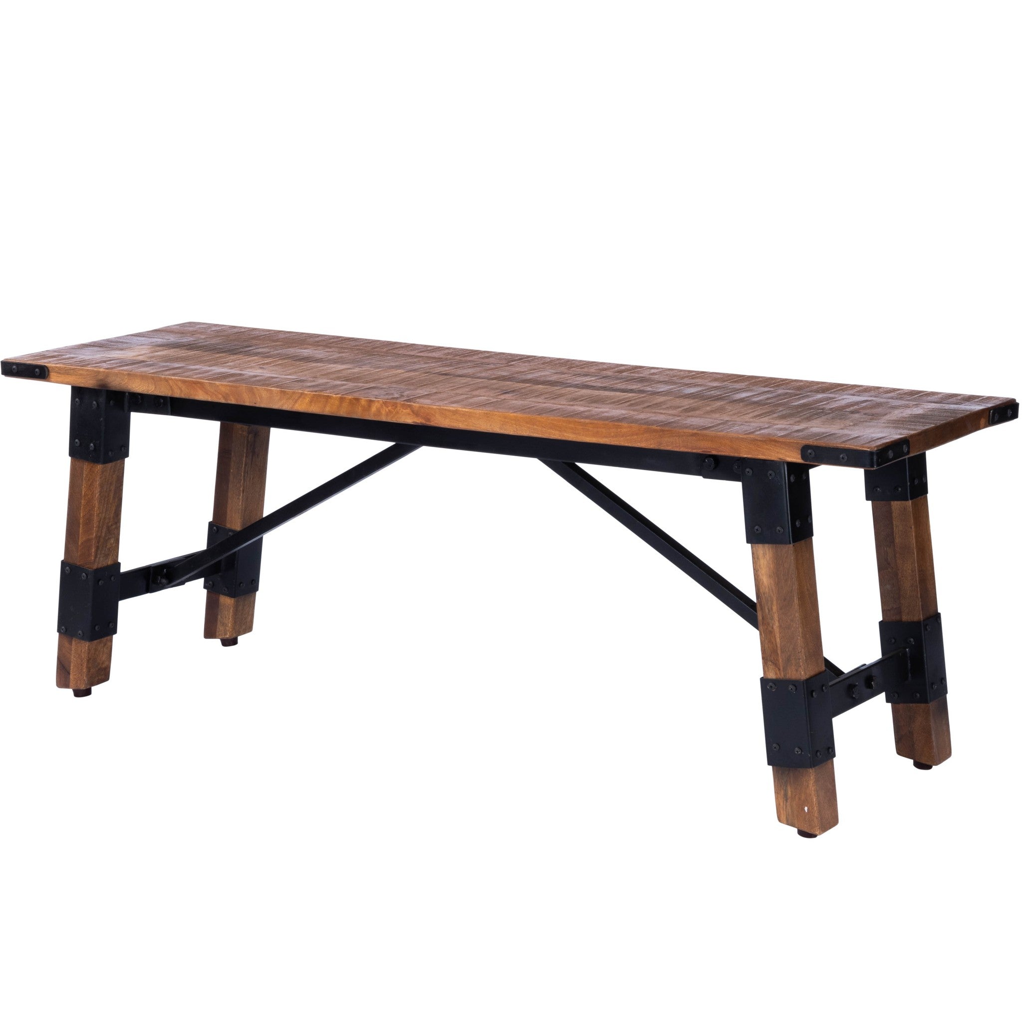  Mod Industrial Rustic Wood Bench By Homeroots 