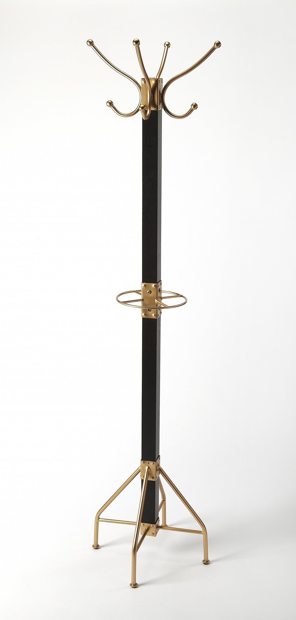  Logan Square Black & Gold Coat Rack Tree By Homeroots 