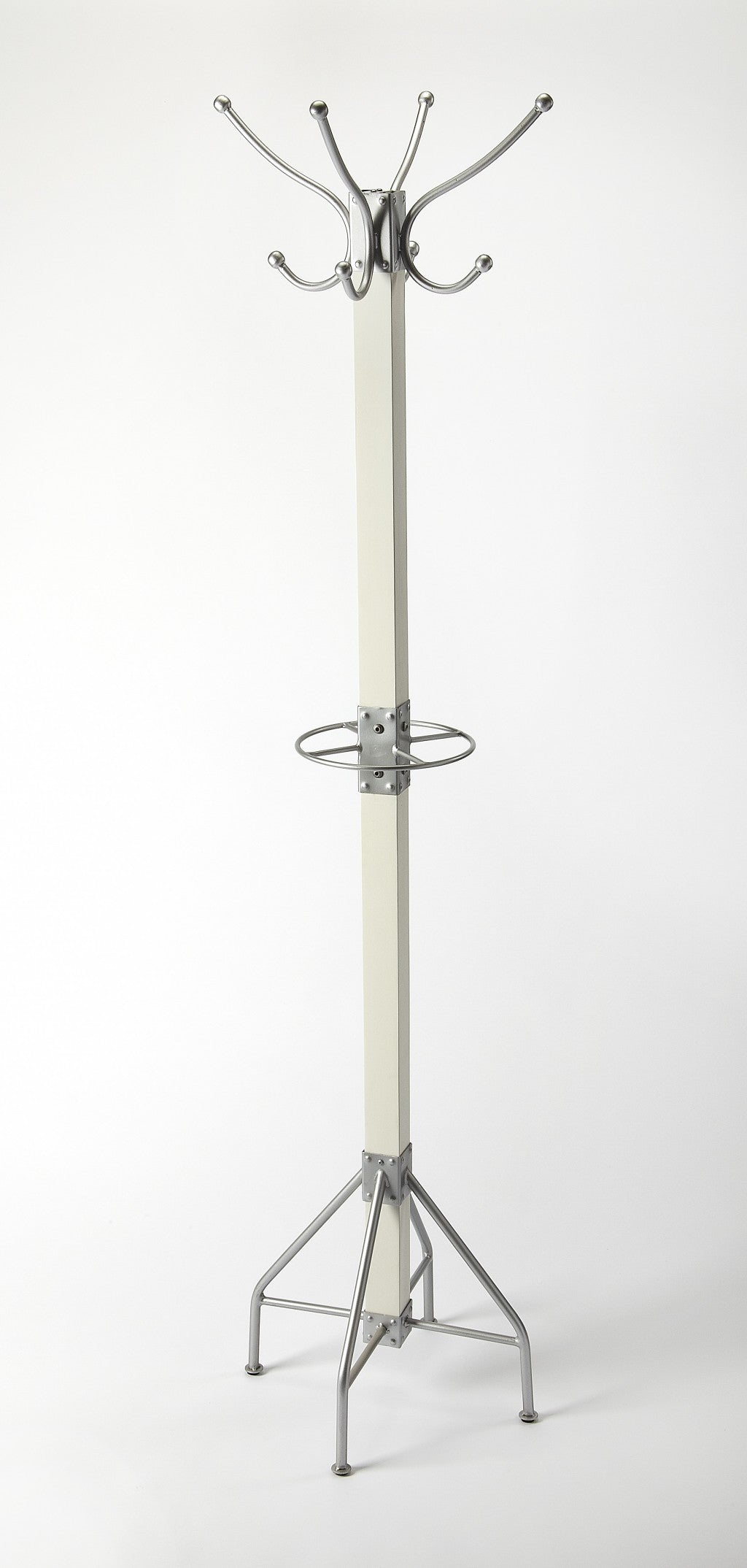  Logan Square White & Silver Coat Rack Tree By Homeroots 