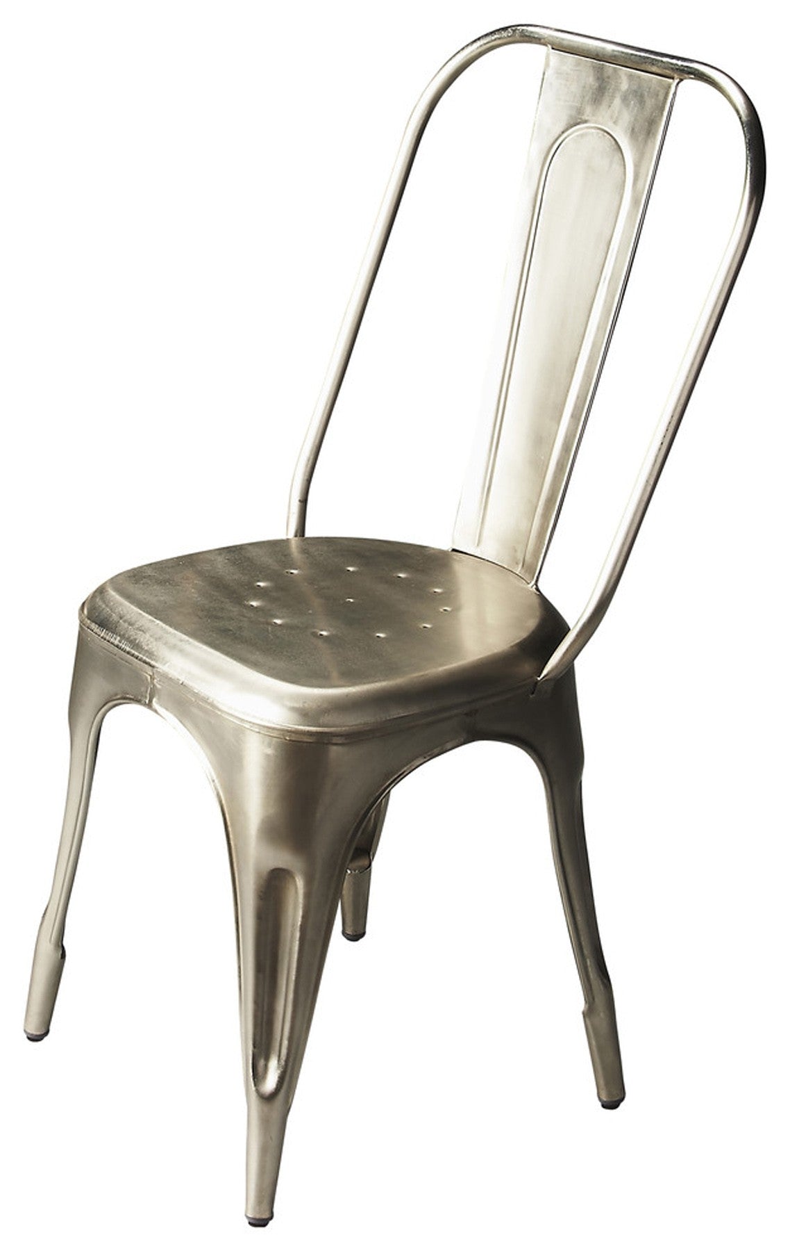  Silver Metal Dining Chair By Homeroots 