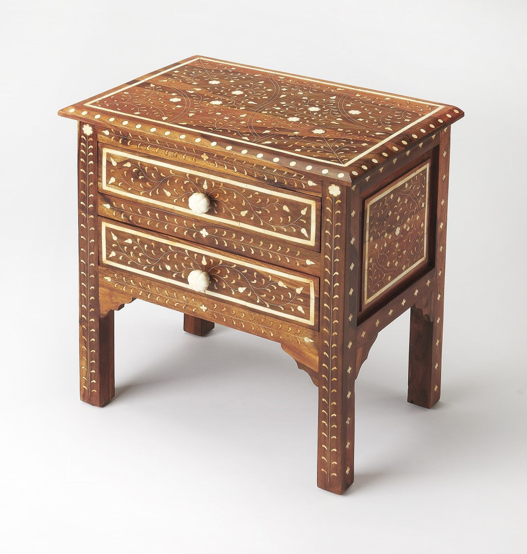  Chevrier Wood & Bone Inlay Accent Chest By Homeroots 