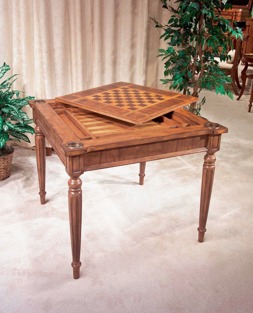  Antique Cherry Multi Game Table By Homeroots - 389910 