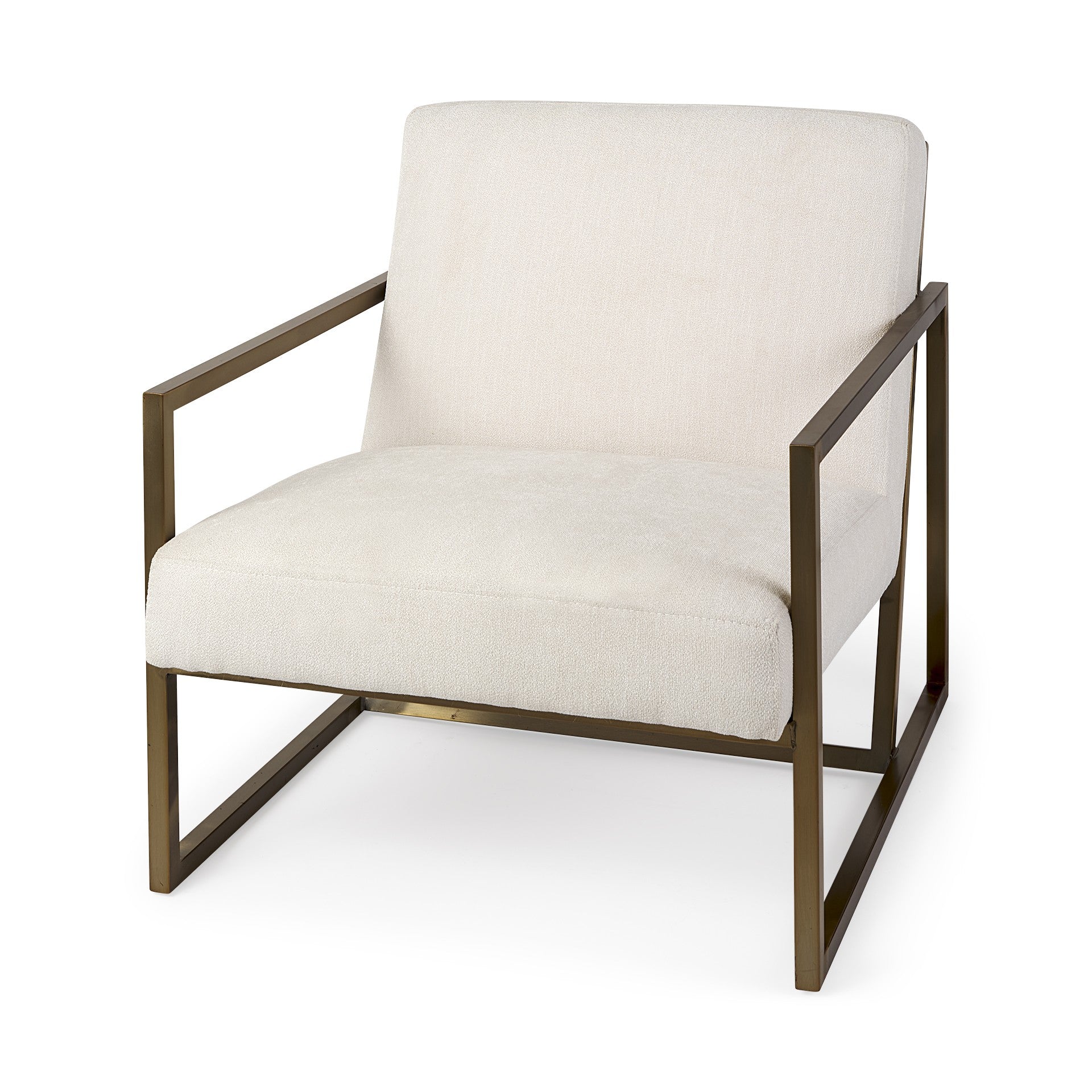  Geo Modern Cream and Gold Accent or Side Chair By Homeroots 