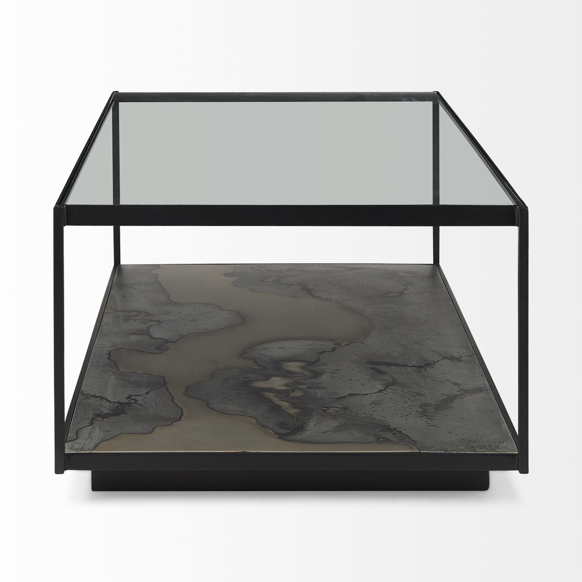 Iron Glass and Marble Rectangular Coffee Table By Homeroots | Coffee Tables | Modishstore - 3
