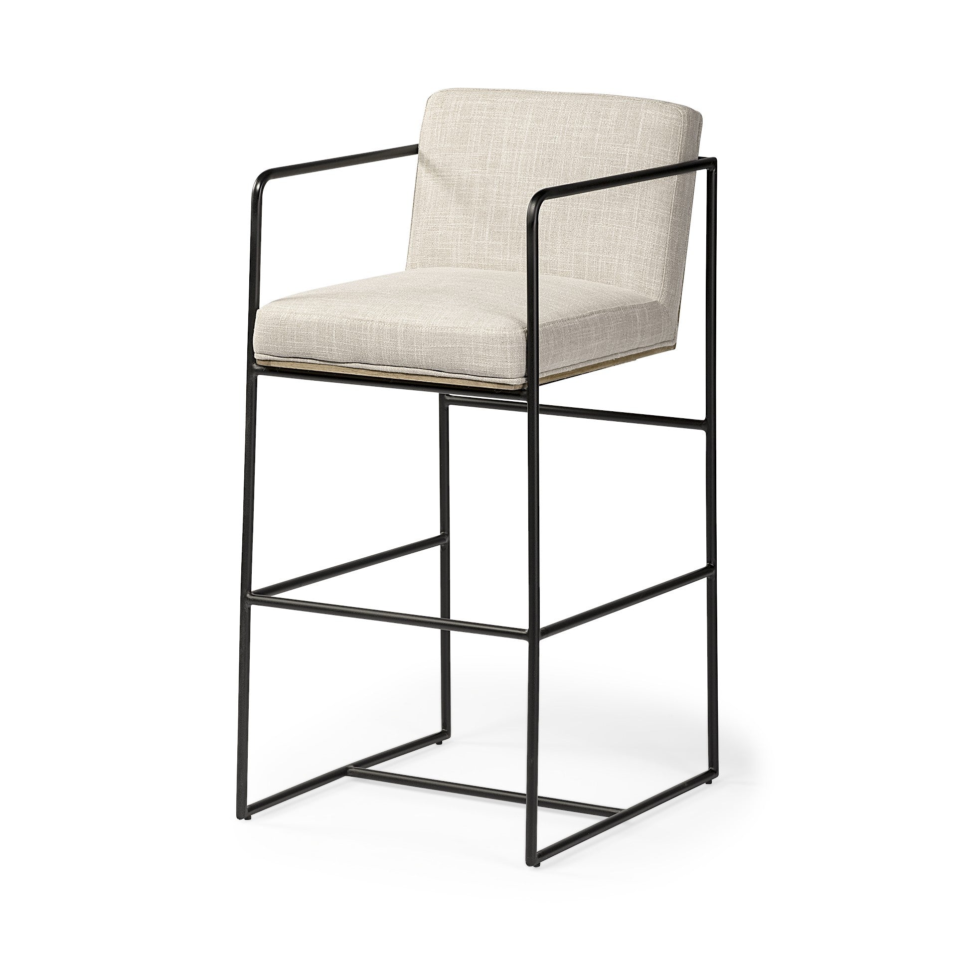  Beige Black Framed Counter Stool By Homeroots 