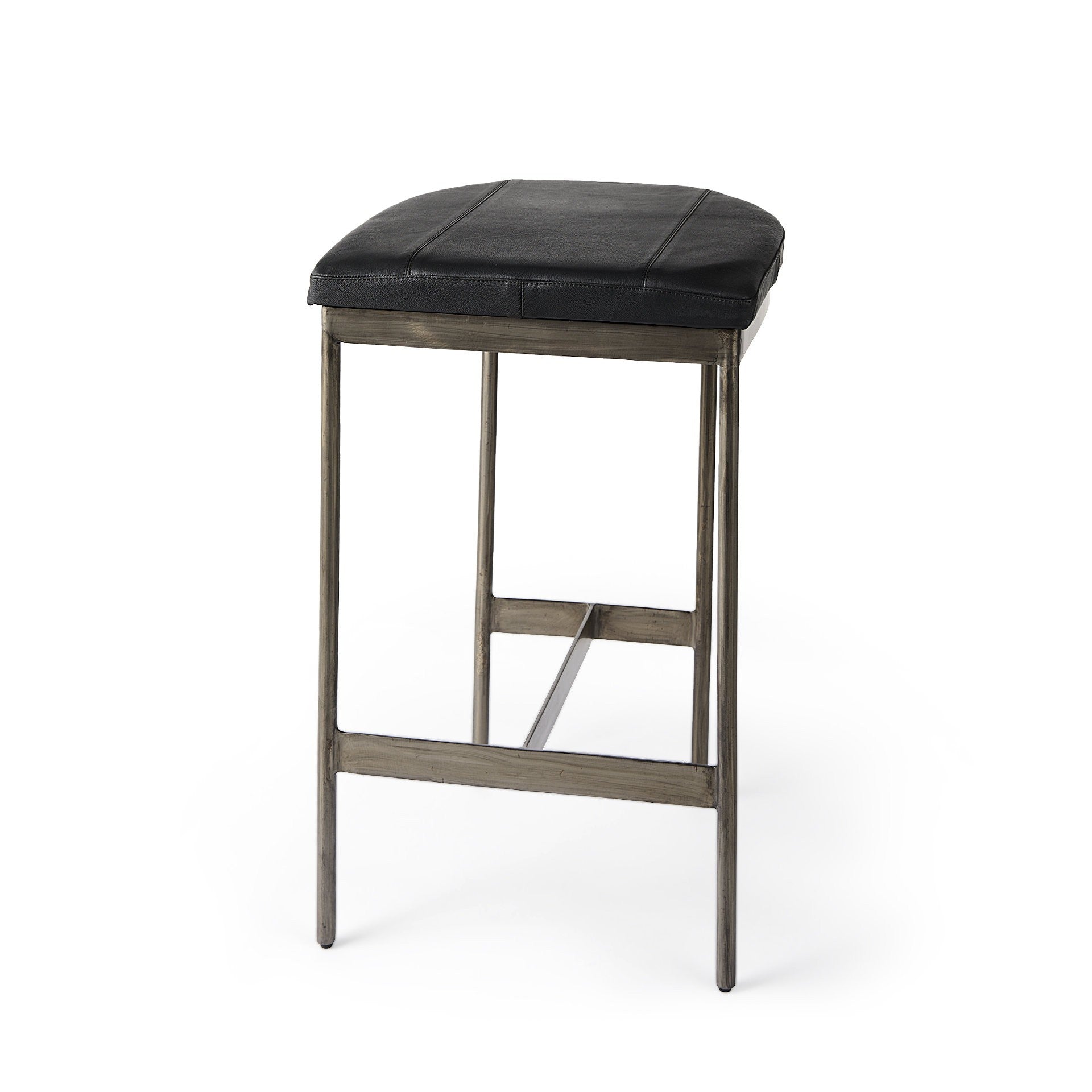  Black Leather Counter Stool With Gold Metal Frame By Homeroots 