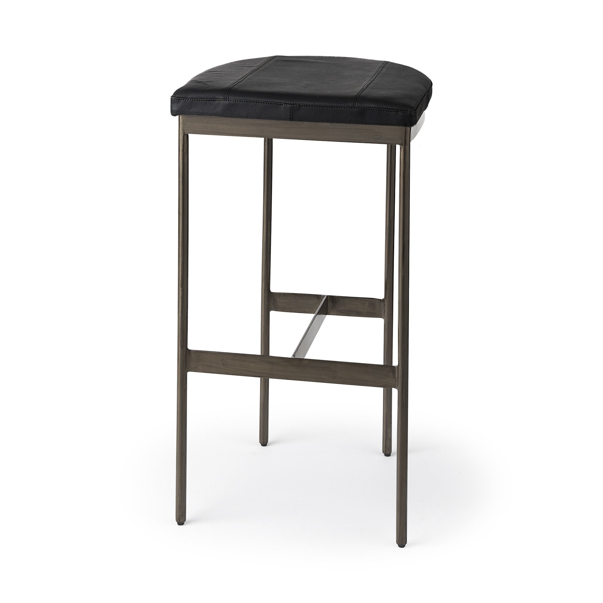  Black Leather Bar Stool With Gold Metal Frame By Homeroots 