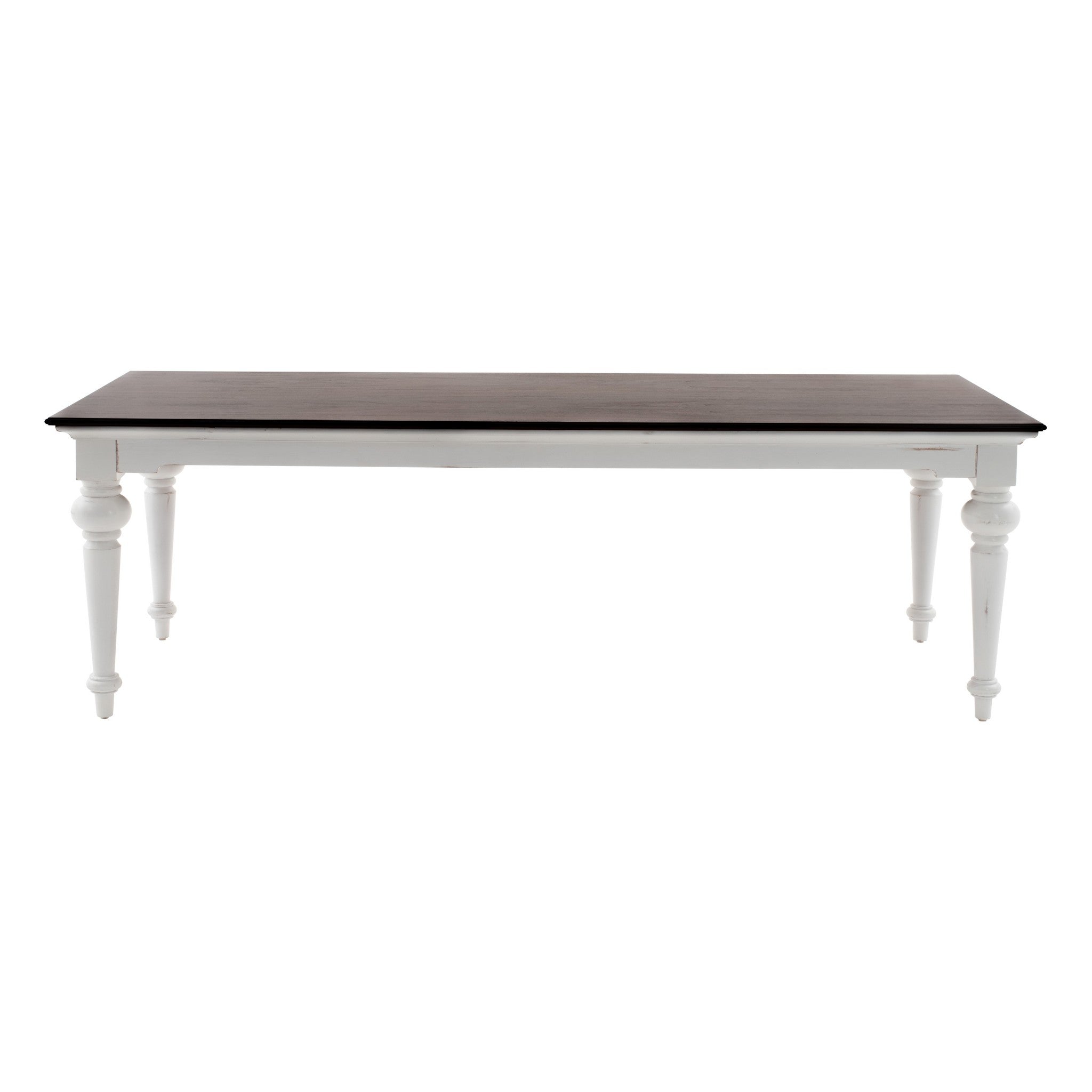  White And Dark Brown Rustic Modern Farmhouse 94" Dining Table By Homeroots 