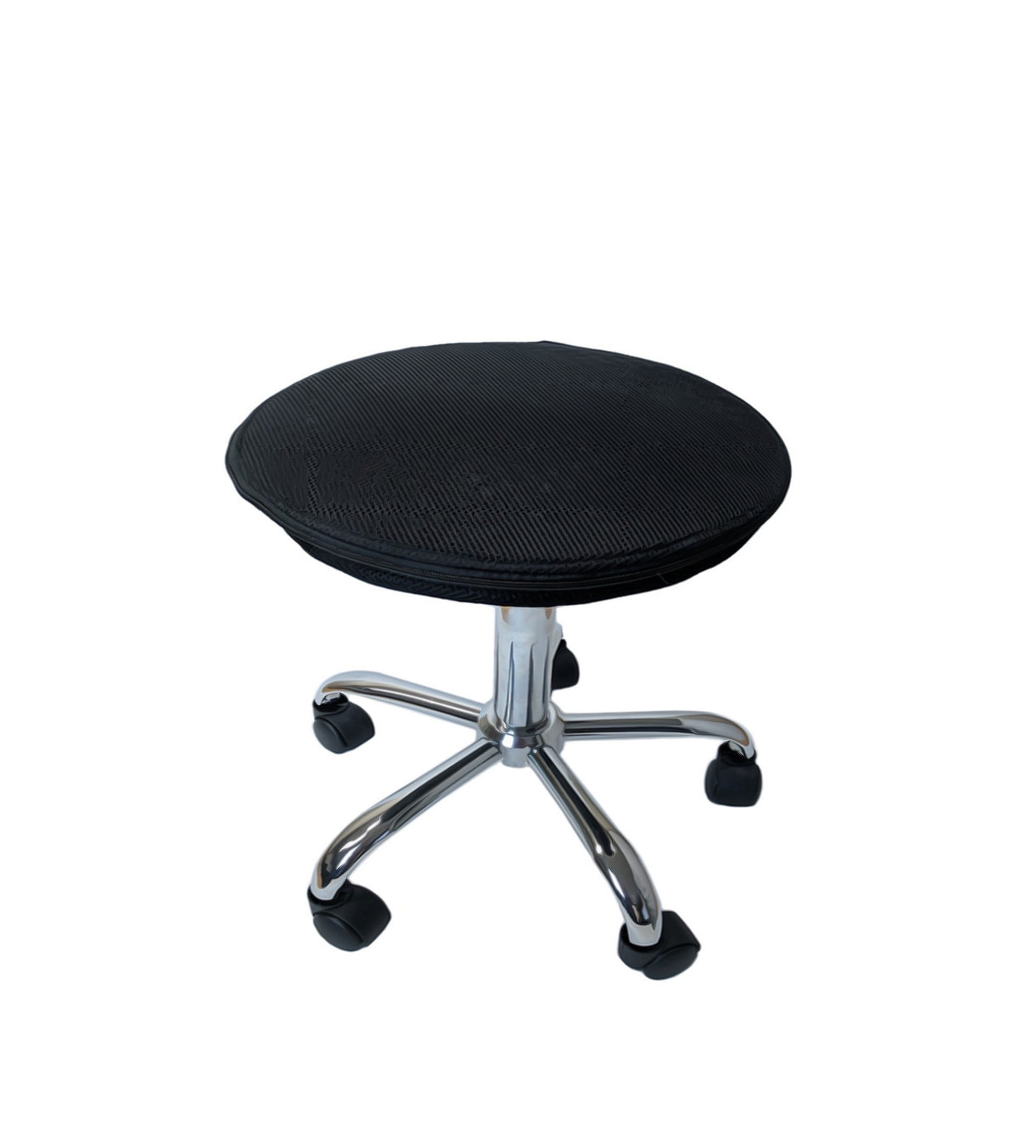  Black and Chrome Active Sitting Rolling Balance Desk Chair By Homeroots 