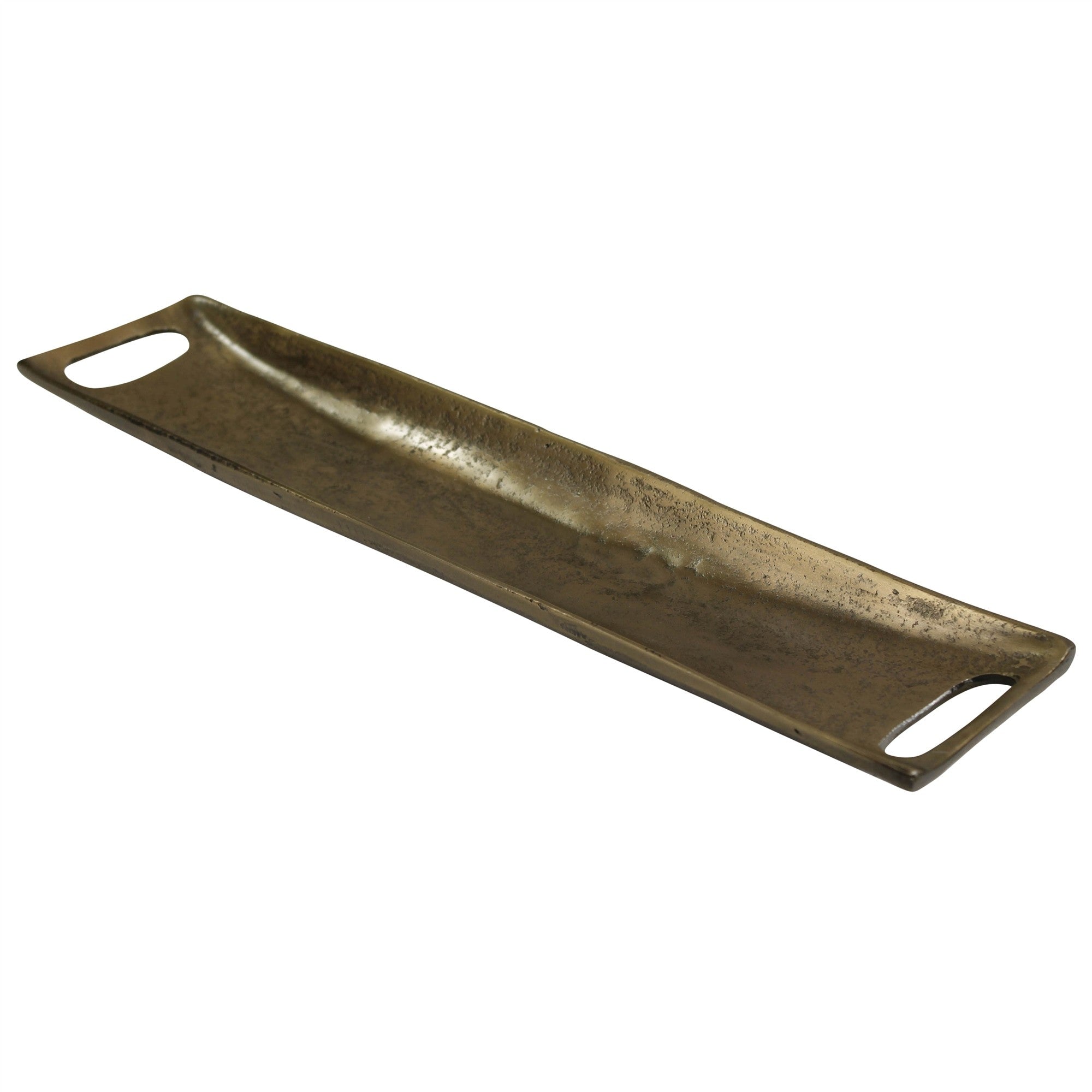  Jumbo Gold Metal Boat Shaped Tray By Homeroots 