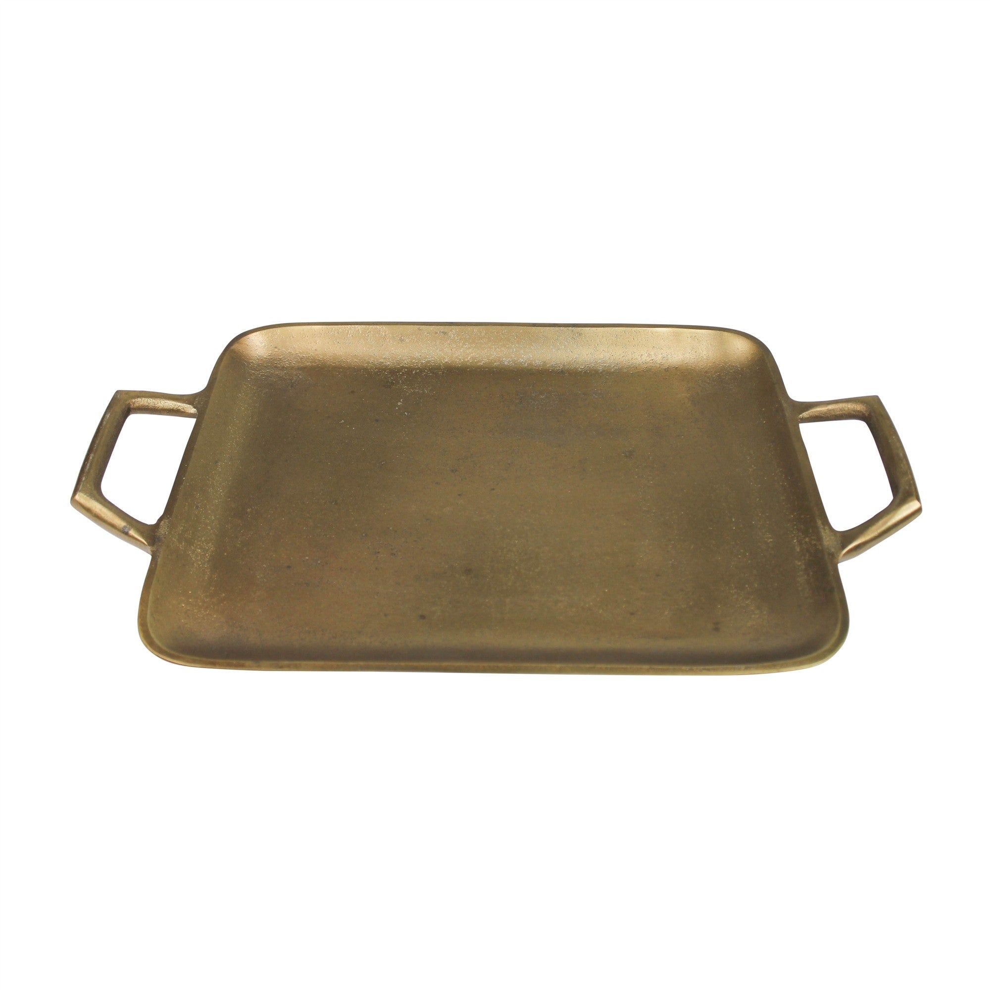  Petite Gold Metal Square Tray By Homeroots 