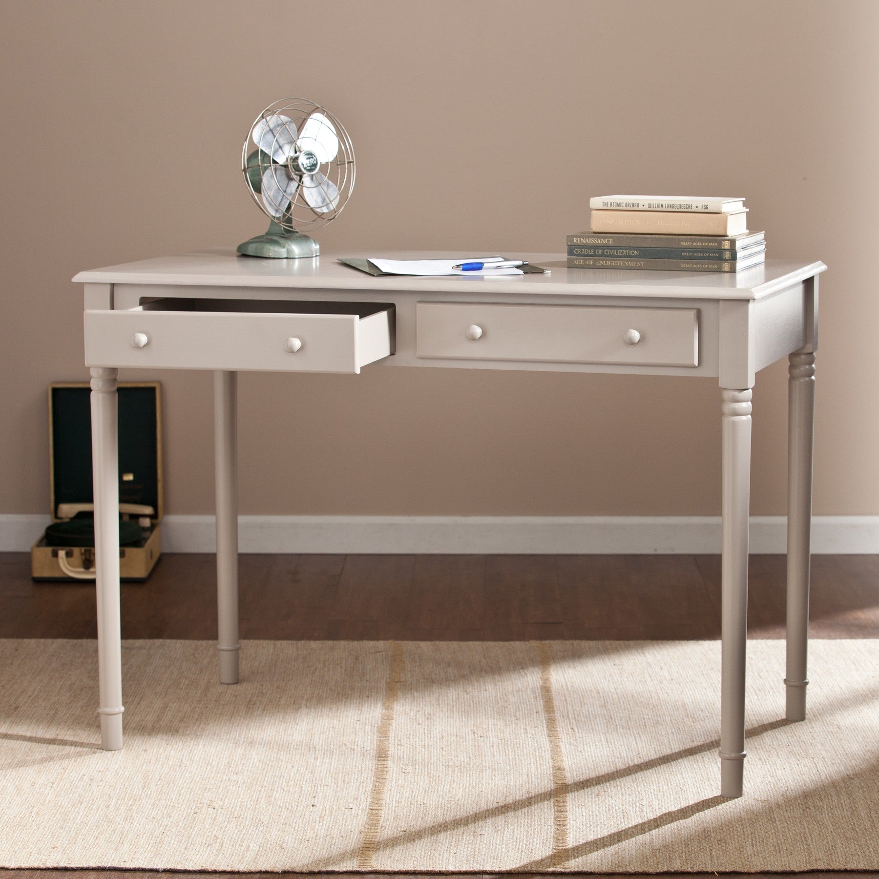  Warm Gray Writing Desk By Homeroots 