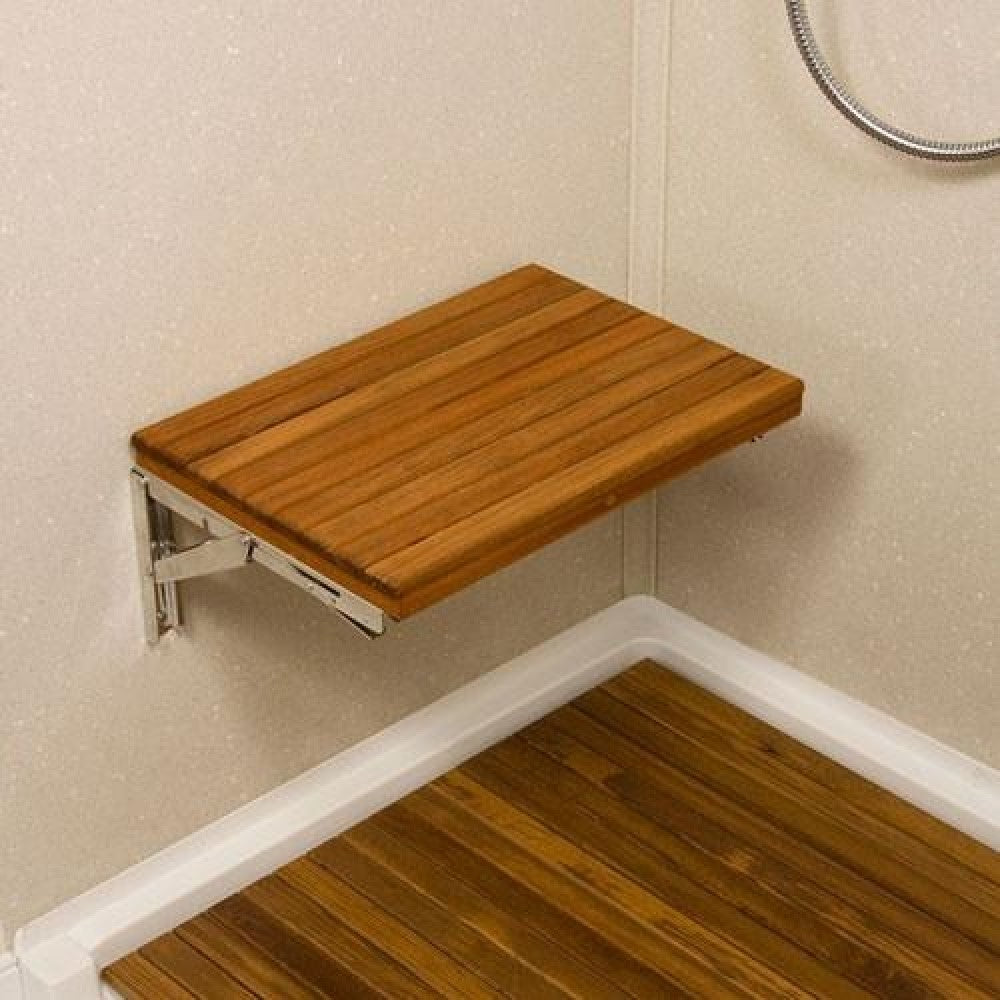  17" Premium Wall Mount Teak Shower Bench By Homeroots 