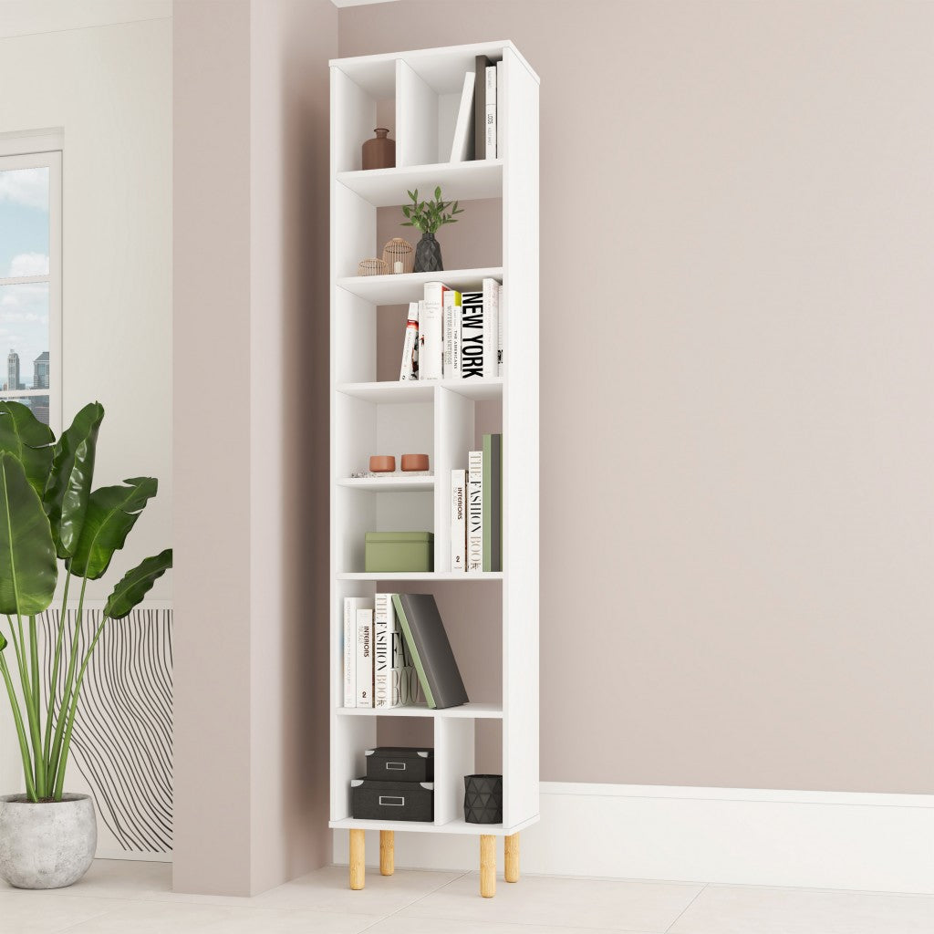  Iko 78" White Modern Abstract Open Shelving Unit By Homeroots 