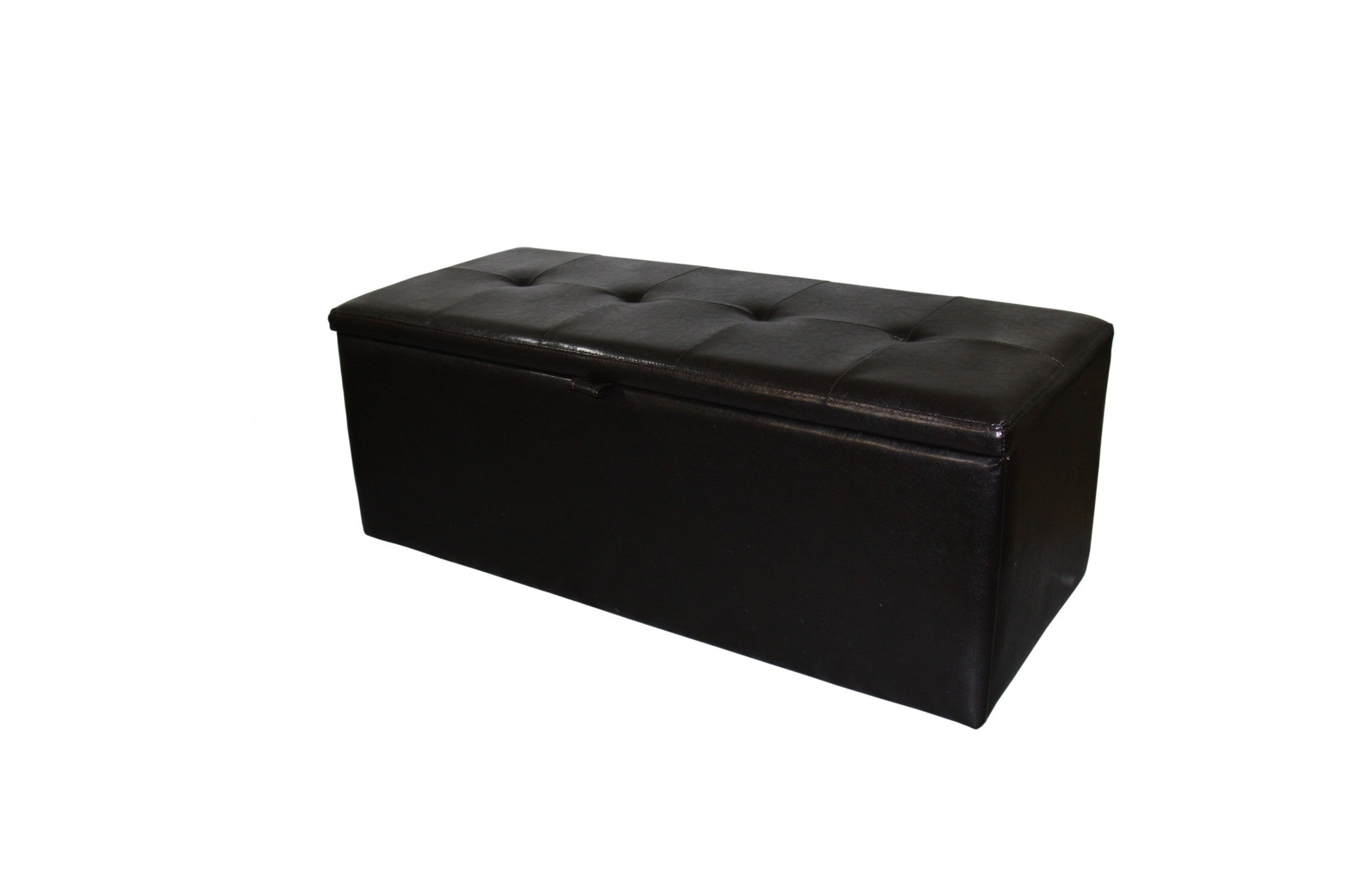  Brown Faux Leather Storage Bench By Homeroots 