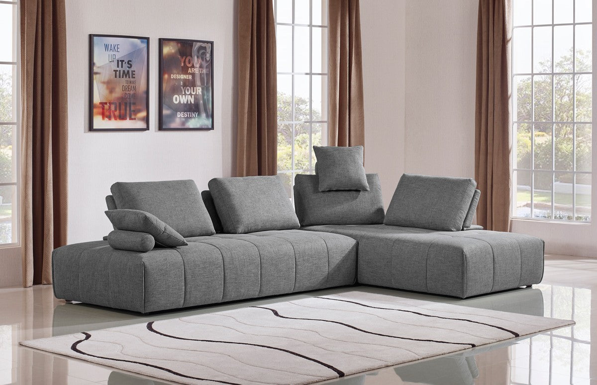  Contempo Gray Fabric Modular Two Piece Sectional Sofa By Homeroots 