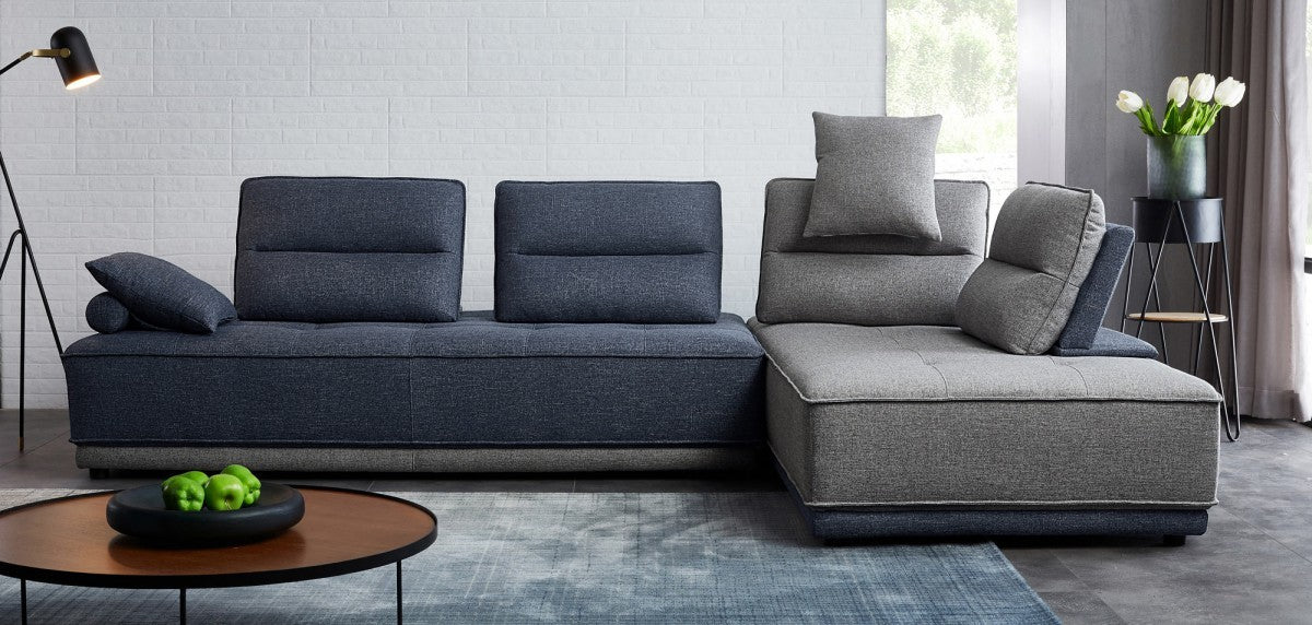  Blue and Gray Ultimate Lounger Modular Sectional Sofa By Homeroots 