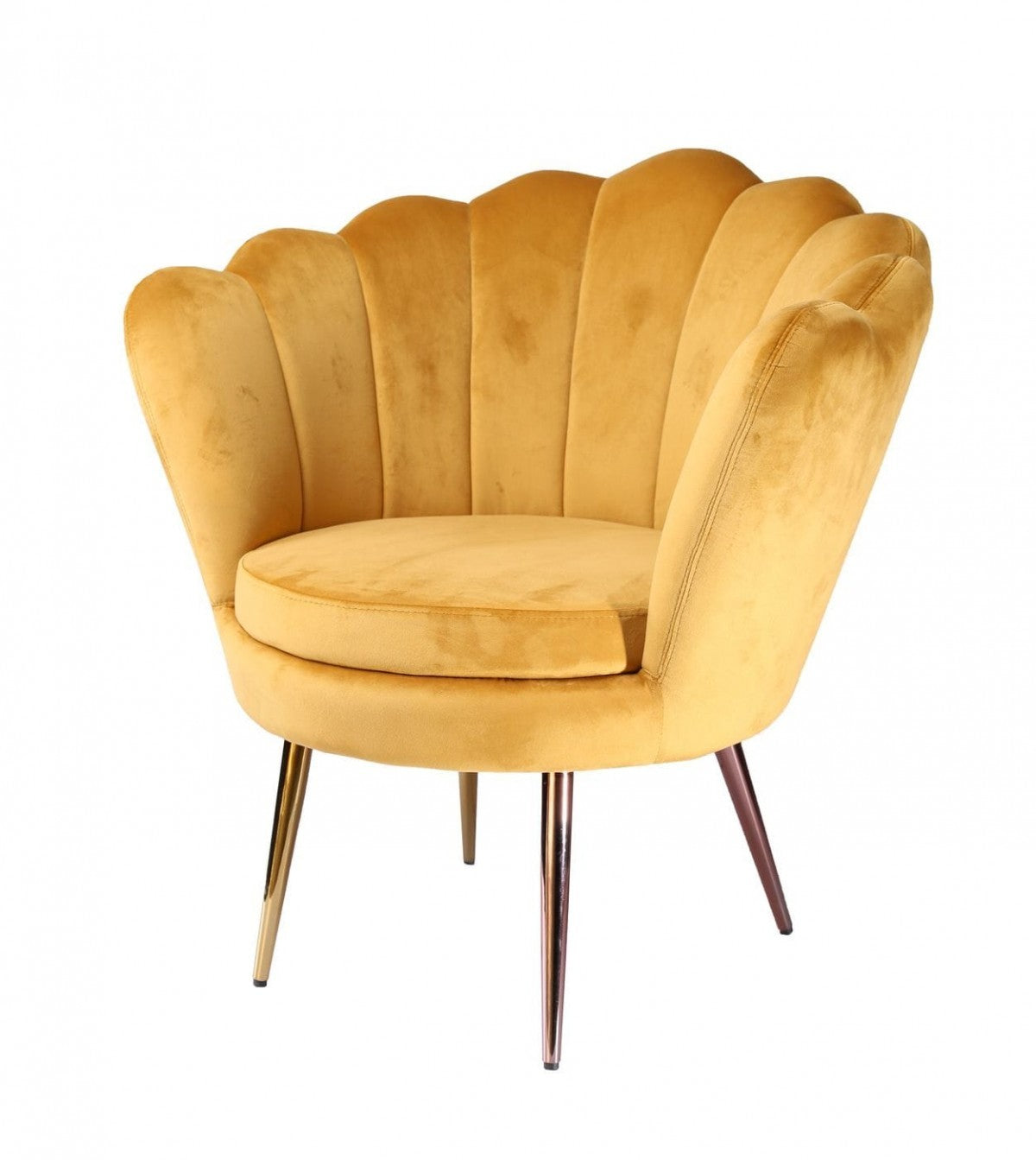  34" Modern Golden Seashell Accent Chair By Homeroots 