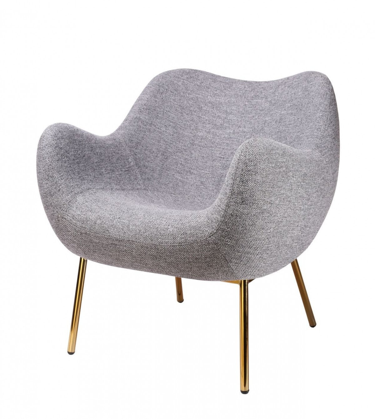  29" Plush Grey and Gold Comfy Accent Chair By Homeroots 