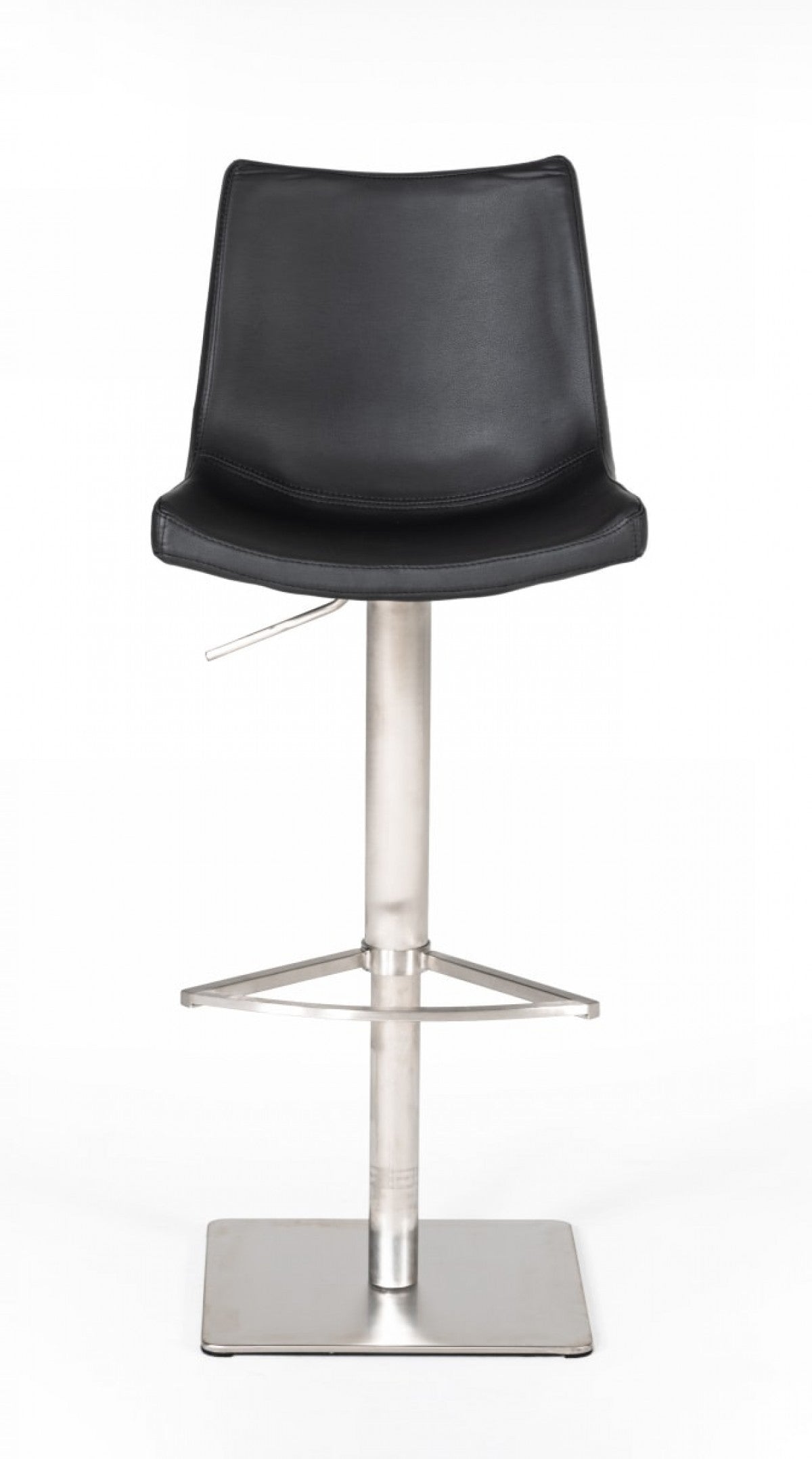  Industrial 43" Black Faux Leather Adjustable Bar Stool By Homeroots 