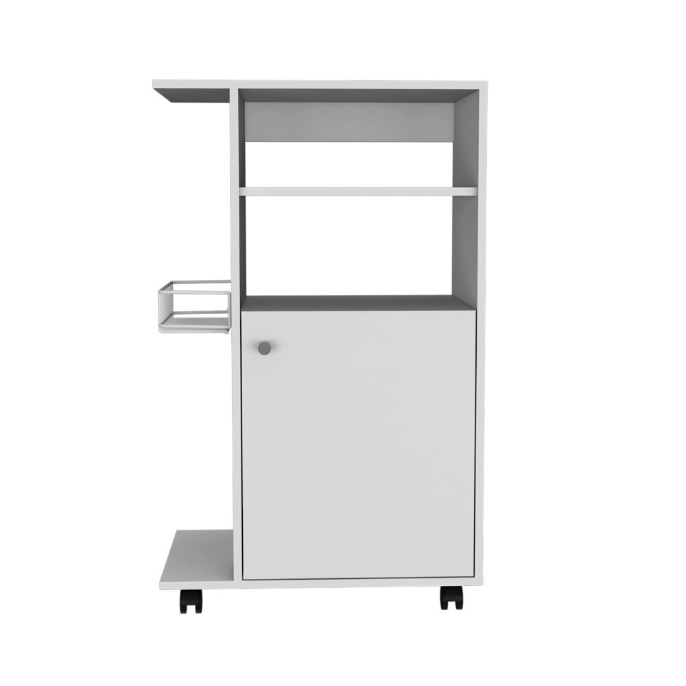  Contemporary White Rolling Kitchen Cart By Homeroots 