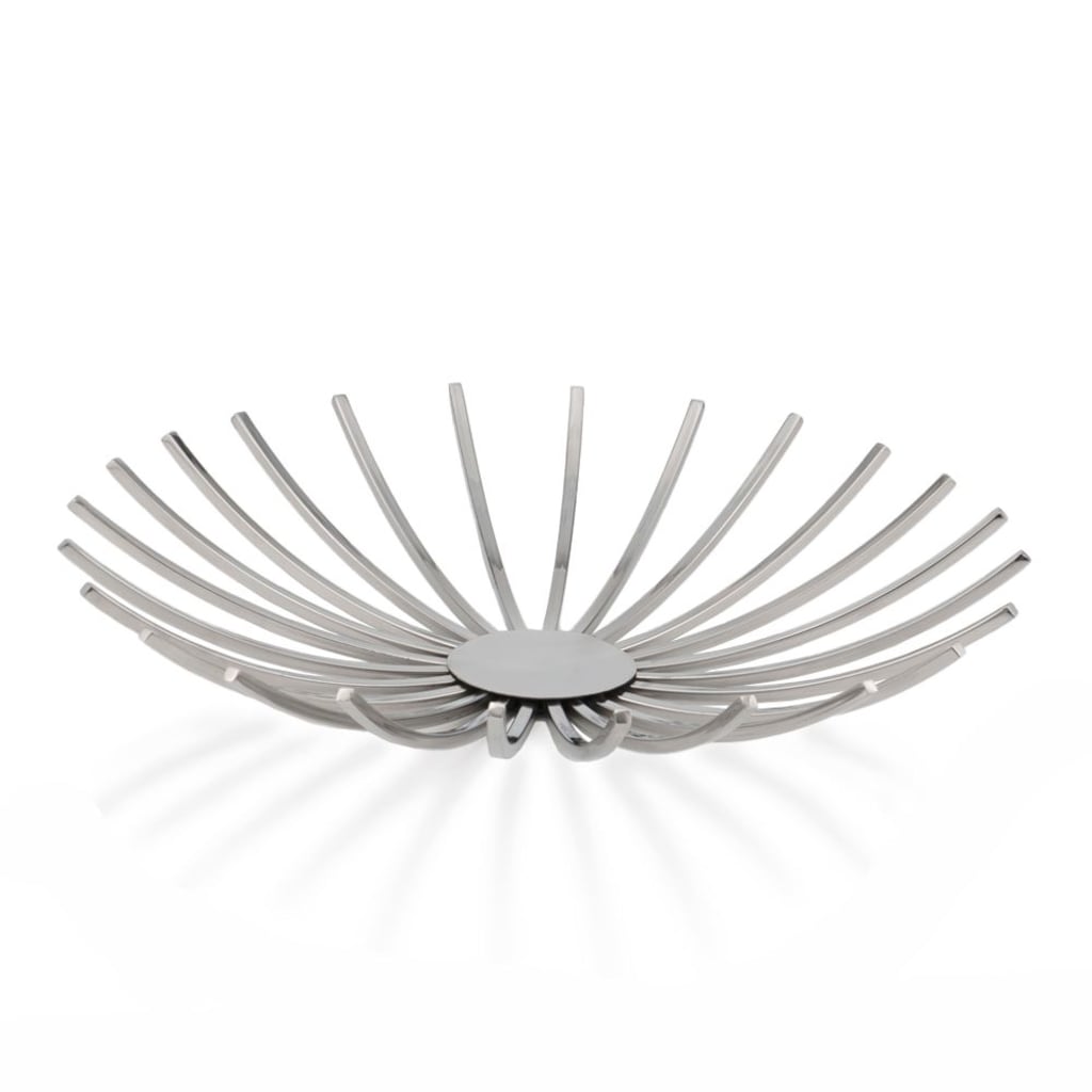  Shiny Silver Open Spike Centerpiece Bowl By Homeroots 