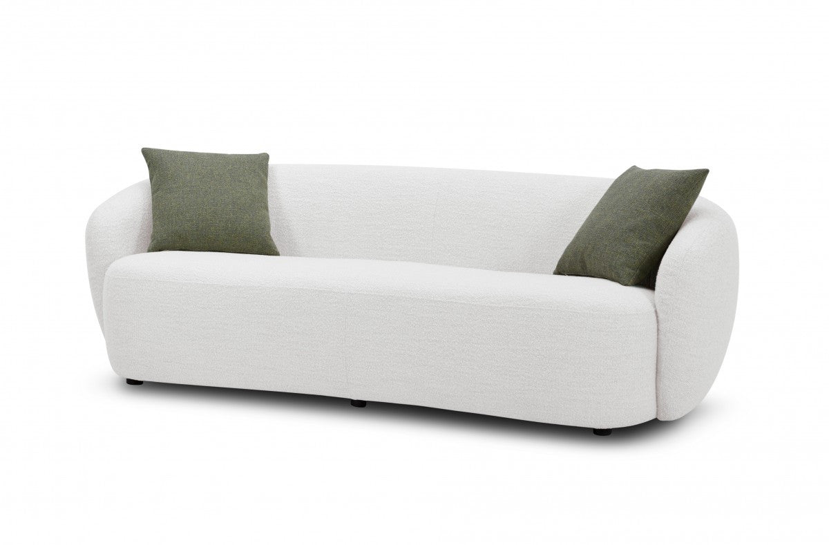  90" Off White Textured Fabric Sofa By Homeroots 