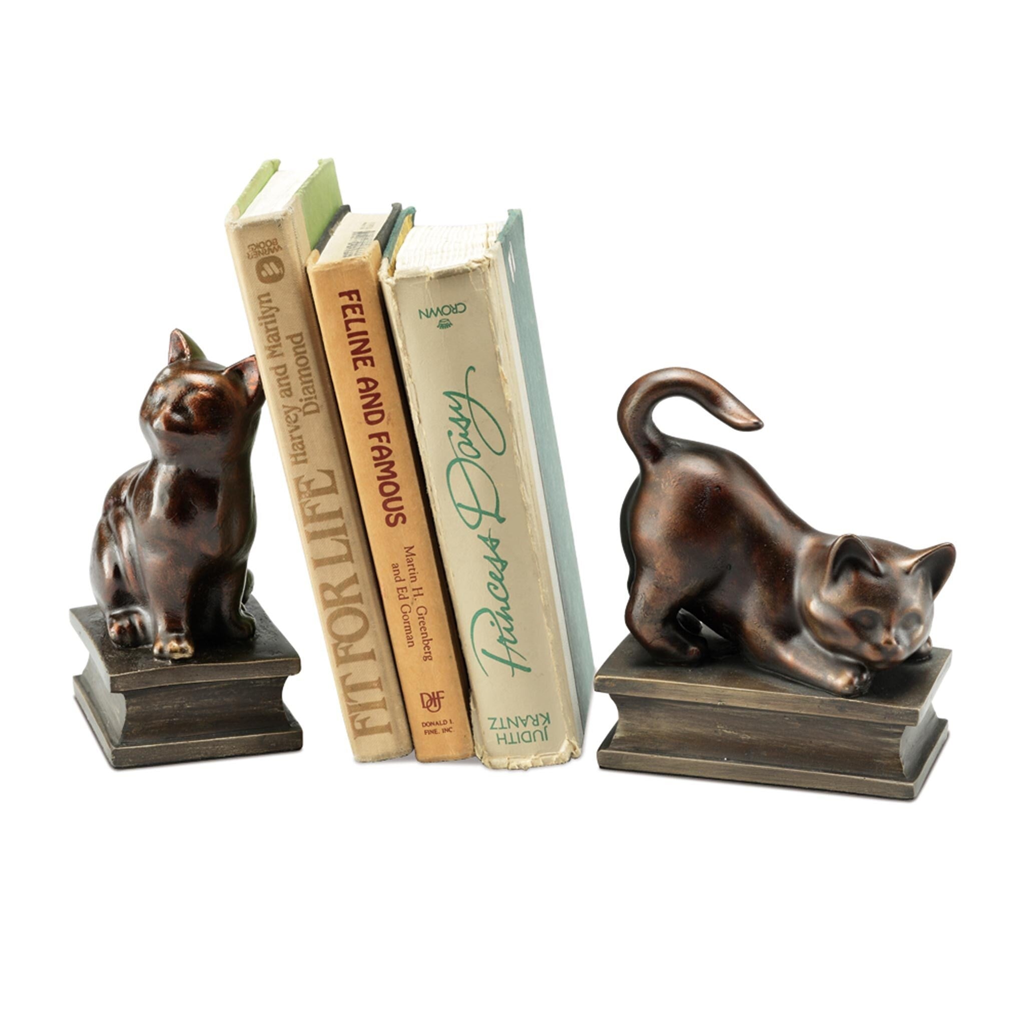 Playing Cat Bookends By SPI Home