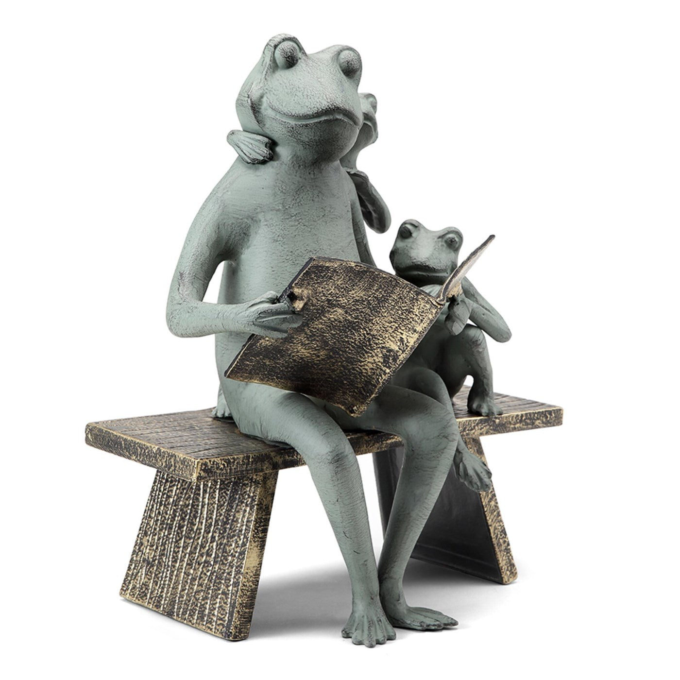 Reading Frog Family Garden Sculptures By SPI Home