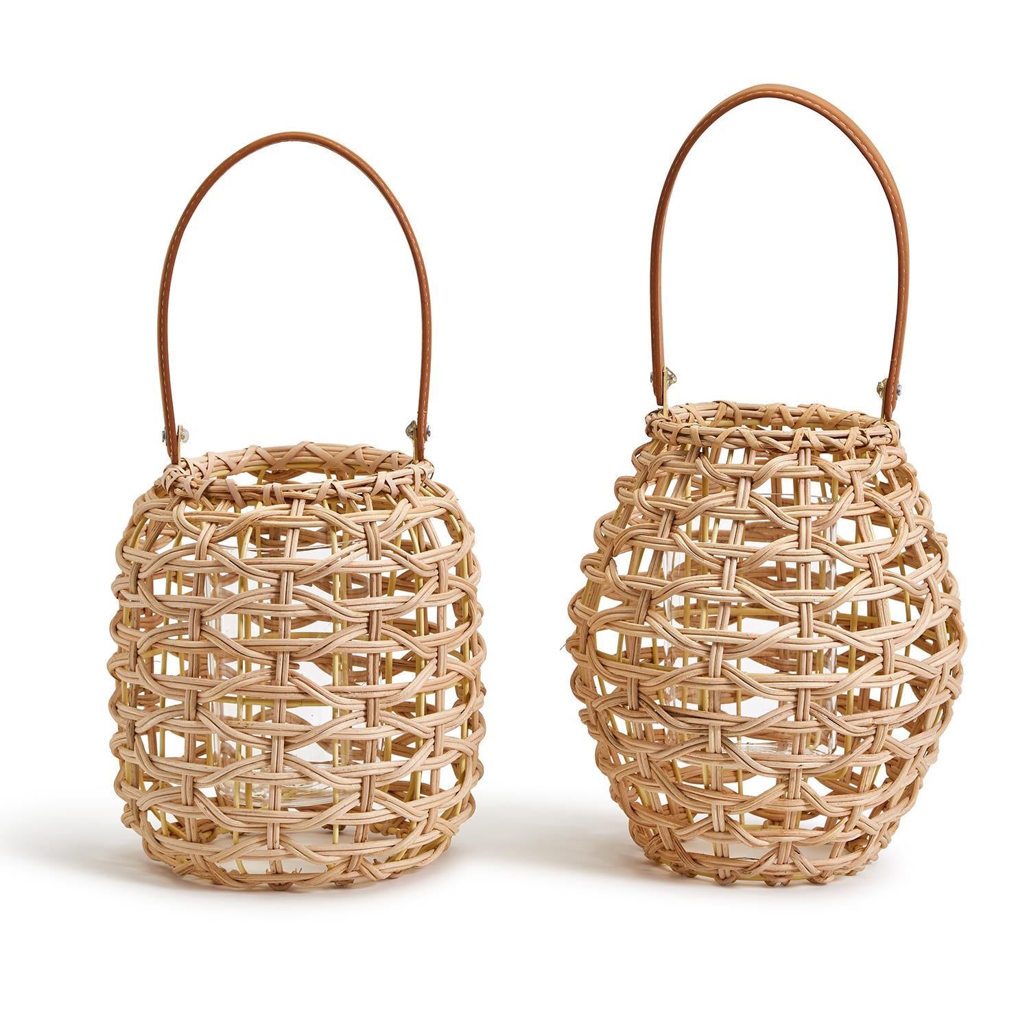  Small Rattan Lantern Asst 2 Shapes By Two's Company 