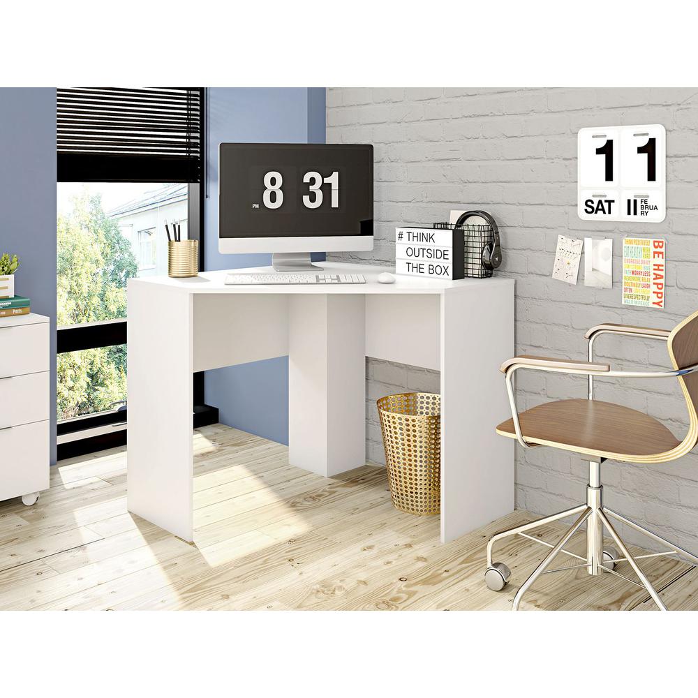  Cornelia Corner Desk in White By Manhattan Comfort 