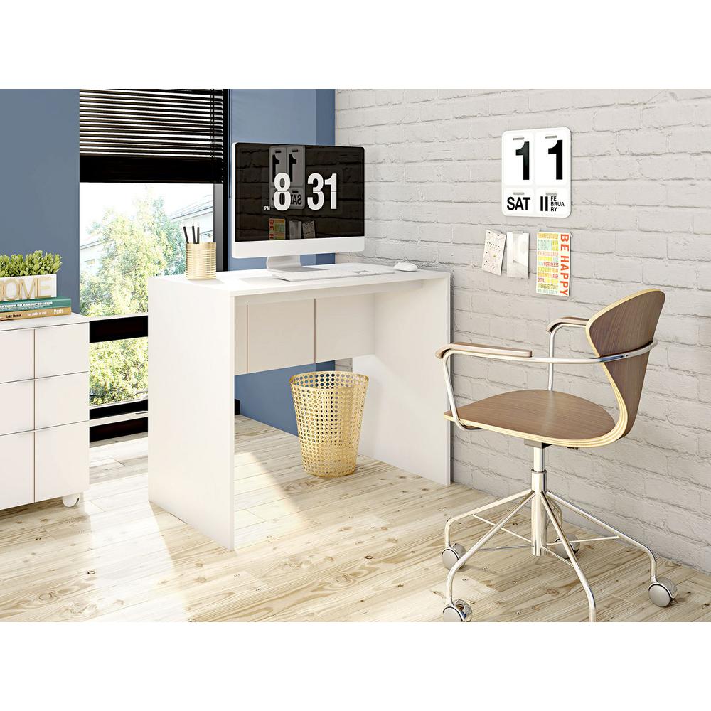  Cornelia 35.54 Desk in White By Manhattan Comfort 