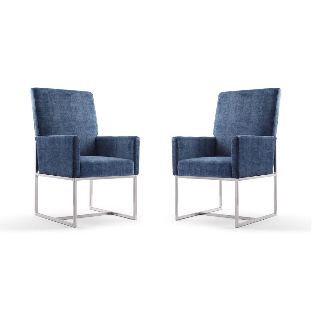  Element Dining Armchair in Blue (Set of 2) By Manhattan Comfort 