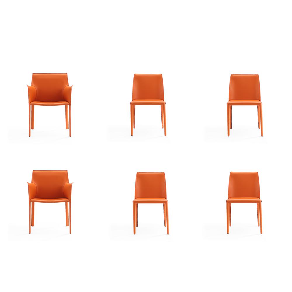  Paris 6-Piece Dining Chairs in Coral By Manhattan Comfort 