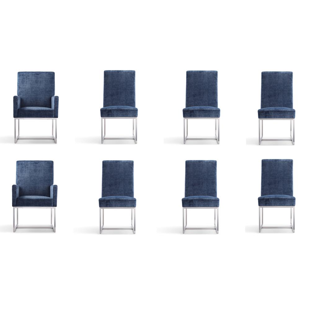  Element 8-Piece Dining Chairs in Blue By Manhattan Comfort 