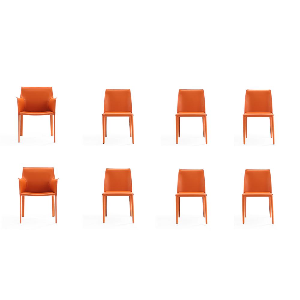  Paris 8-Piece Dining Chairs in Coral By Manhattan Comfort 