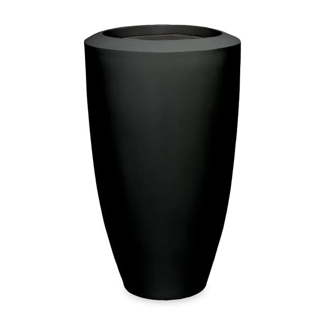  Fiberglass Large Barrel Planter, Black, Gloss By Gold Leaf Design Group 