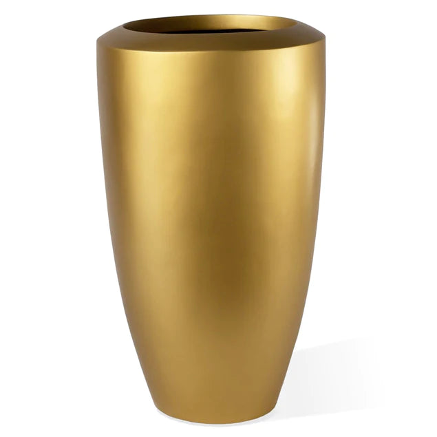  Fiberglass Large Barrel Planter, Gold By Gold Leaf Design Group 