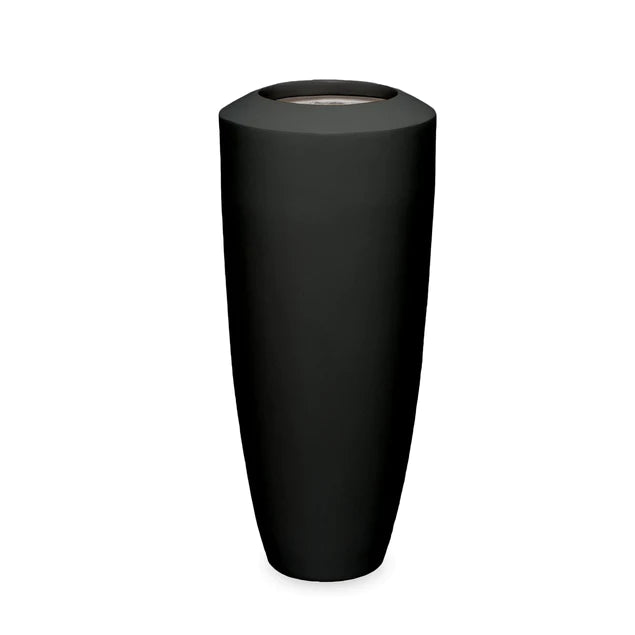  Fiberglass Small Barrel Planter Black, GL By Gold Leaf Design Group 