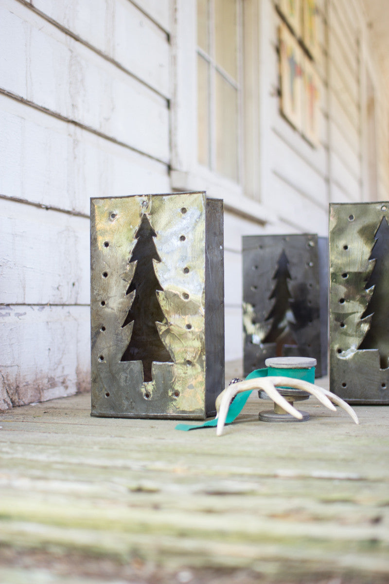  Tin Bag Christmas Tree Luminary By Kalalou 