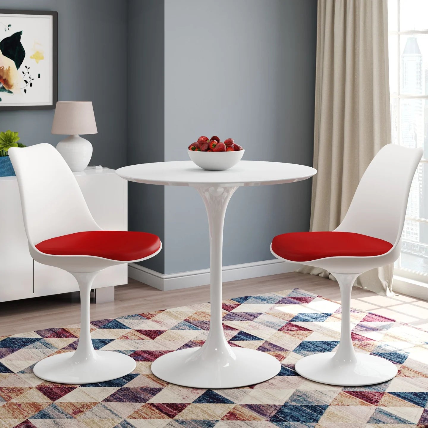  Rose 32" Round Fiberglass Dining Table By World Modern Design 